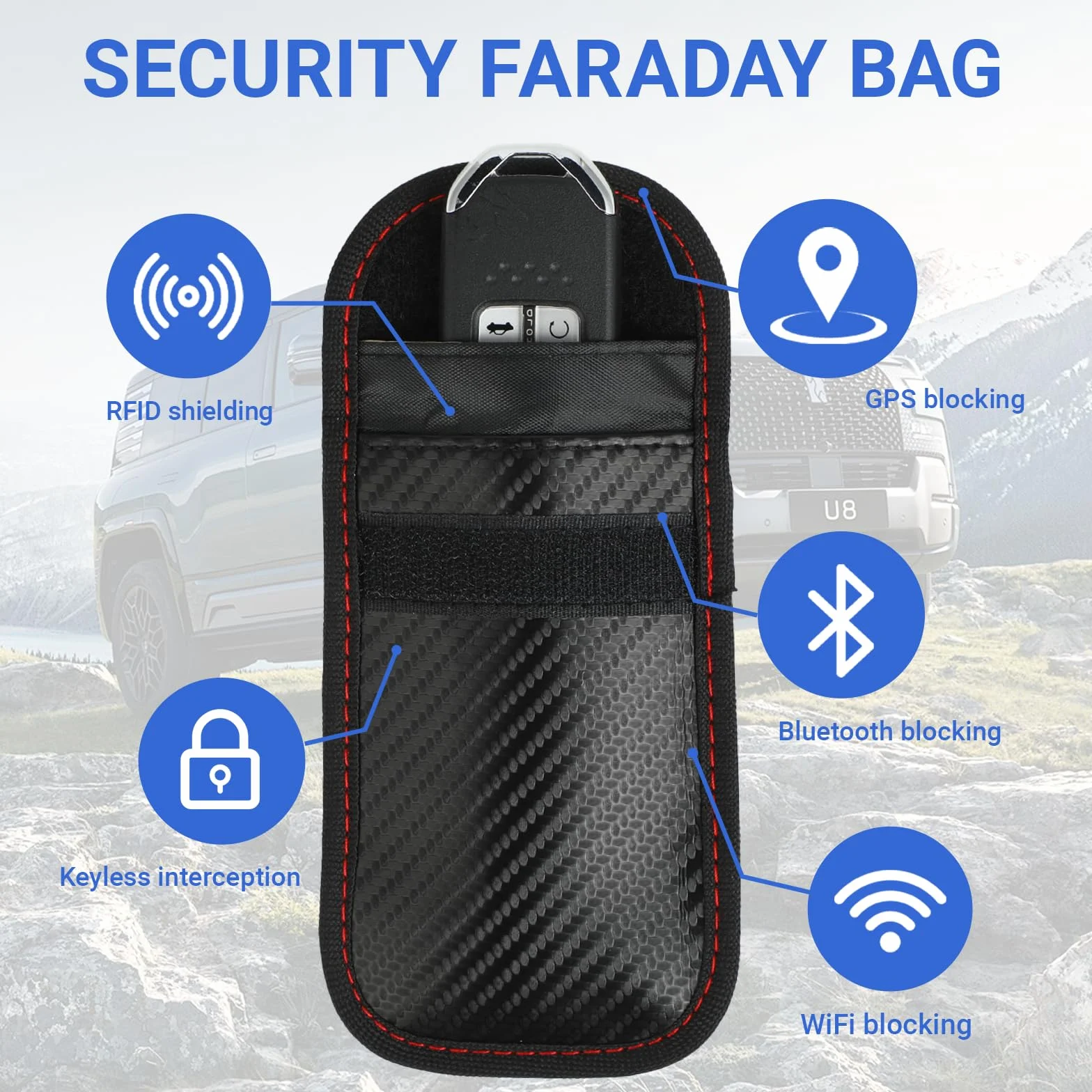 Zestaw 2 Szt. Ochrona Keyless Go - Etui Ochronne na Kluczyk Samochodowy Keyless - Blokada RFID do Kluczyków Samochodowych - Odpowiednie do Kluczyków Samochodowych