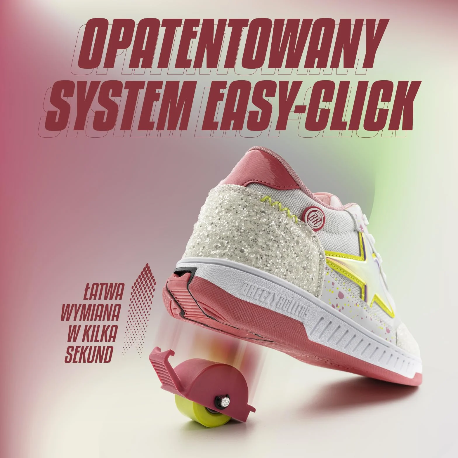 BREEZY ROLLERS Buty z kółkami dla dzieci | Rolko-sneakery | Od zwykłych butów ulicznych do rolek w kilka sekund | Opatentowany system klik | Trampki z kółkami dla dziewczynek i chłopców