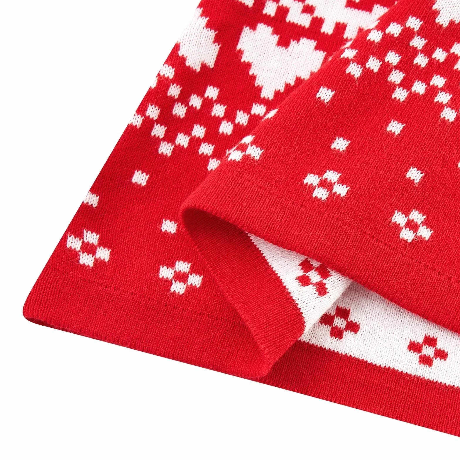 AIDEAONE Świąteczna sukienka z dzianiny dla dziewczynek X-Mas czerwona sukienka sweter sukienka