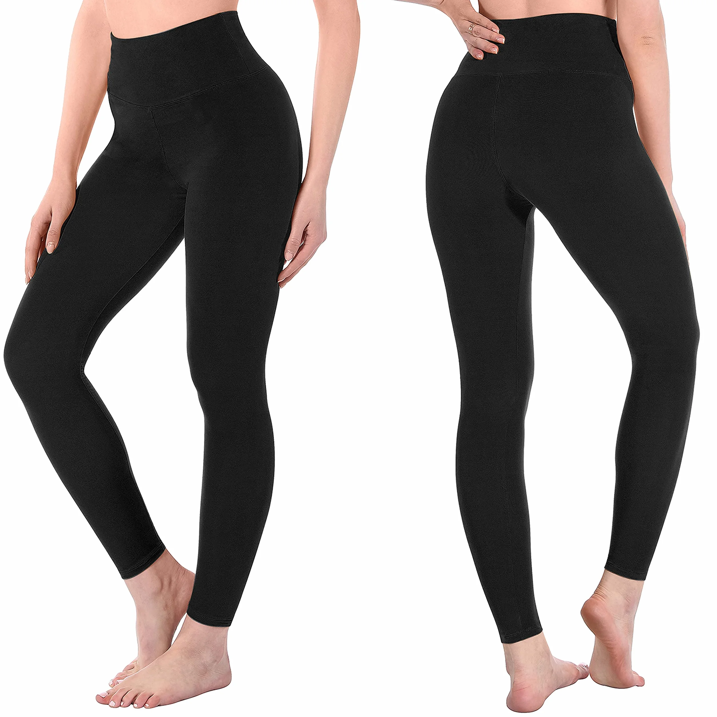 SINOPHANT 2-pak legginsów damskich z wysokim stanem – legginsy sportowe, elastyczne, do jogi, nieprzejrzyste, do fitnessu, na siłownię, jogę, L-XL