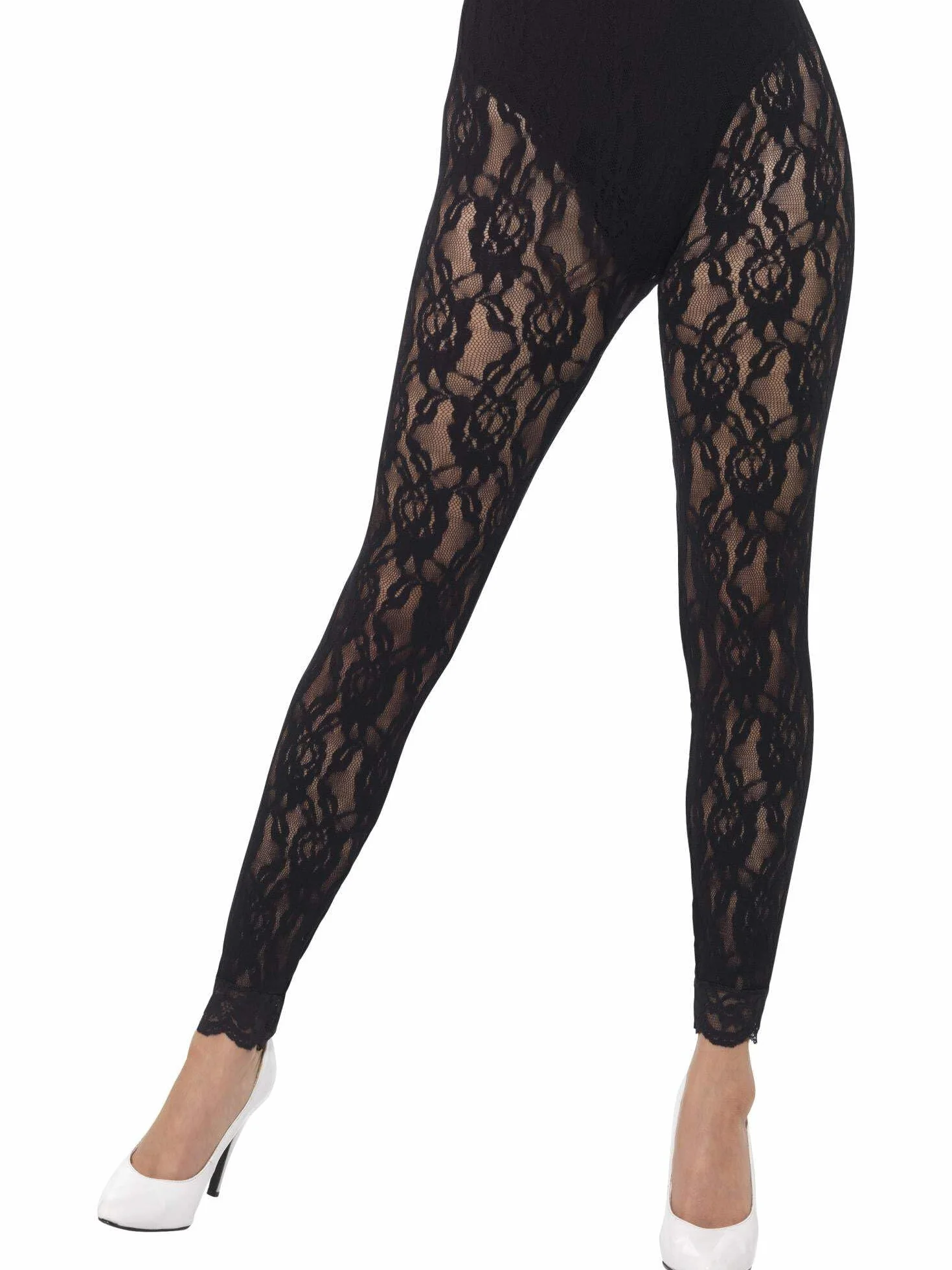 Smiffys Legginsy koronkowe z lat 80