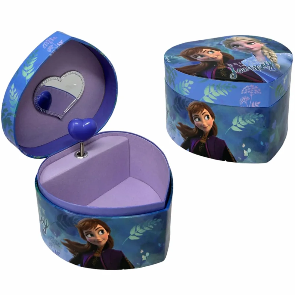 Pudełko na biżuterię z pozytywką Kraina lodu Disney Pudełko na biżuterię w kształcie serca 14,8 x 13,5 x 8,6 cm