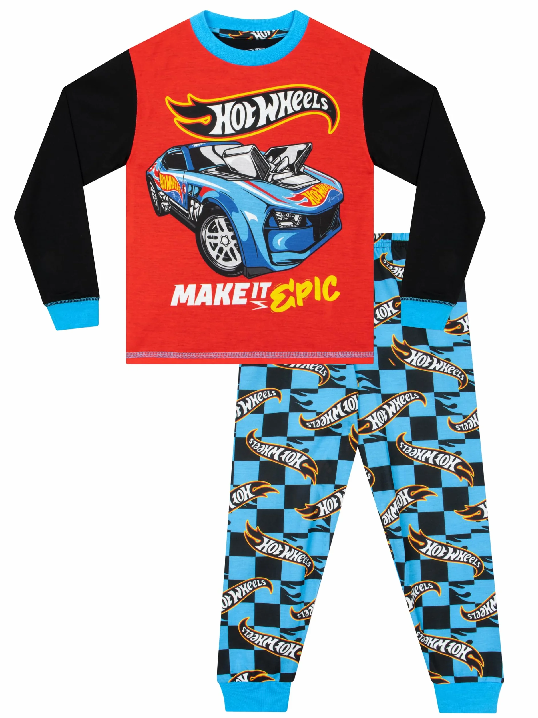 Hot Wheels Piżamy | Piżamy Z Samochodami Wyścigowymi Dla Chłopców | Wyścigowe Piżamy Dla Chłopców