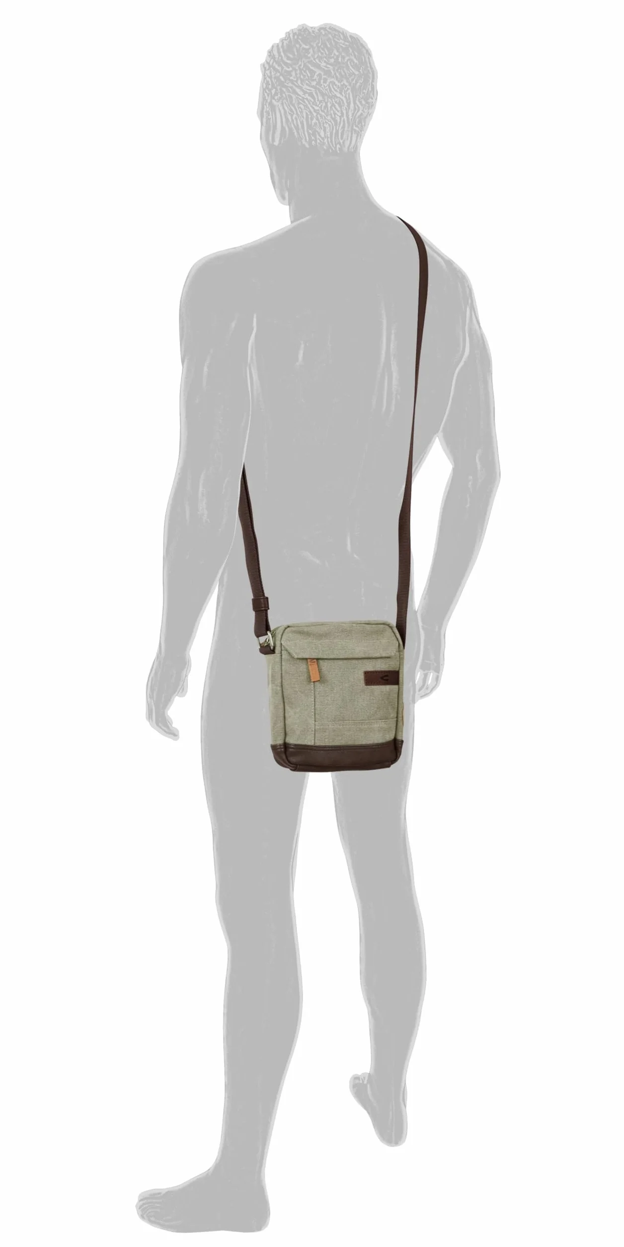 camel active Air męska torba na ramię Crossbody Bag mała, zielony, S, 004072