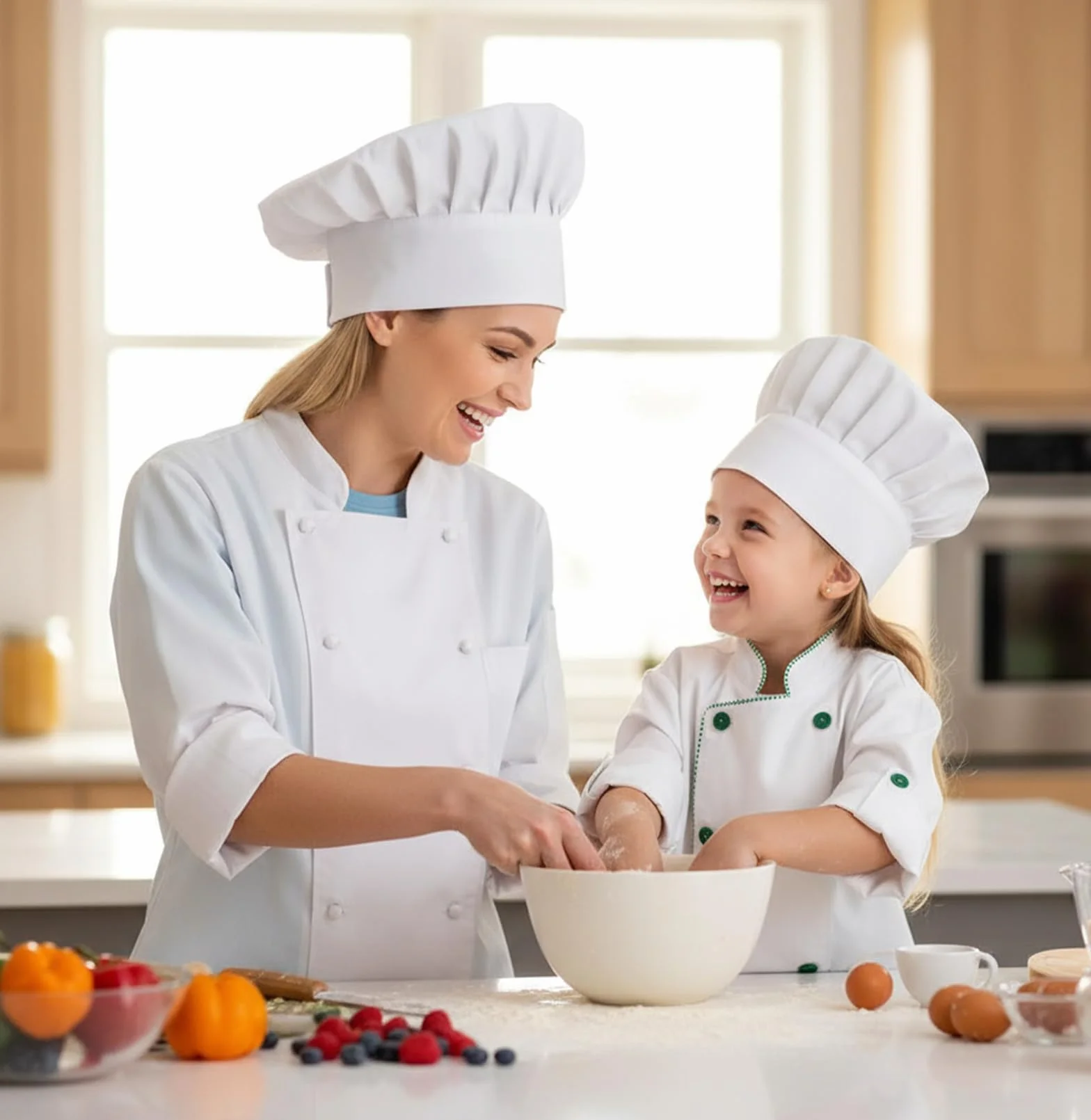 4 sztuki czapek kuchennych dla dzieci – Regulowana czapka kuchenna dla dzieci, biała bawełniana czapka piekarska, czapka do dziecięcej kuchni, czapka do gotowania, pieczenia, imprezy, szkoły, domu