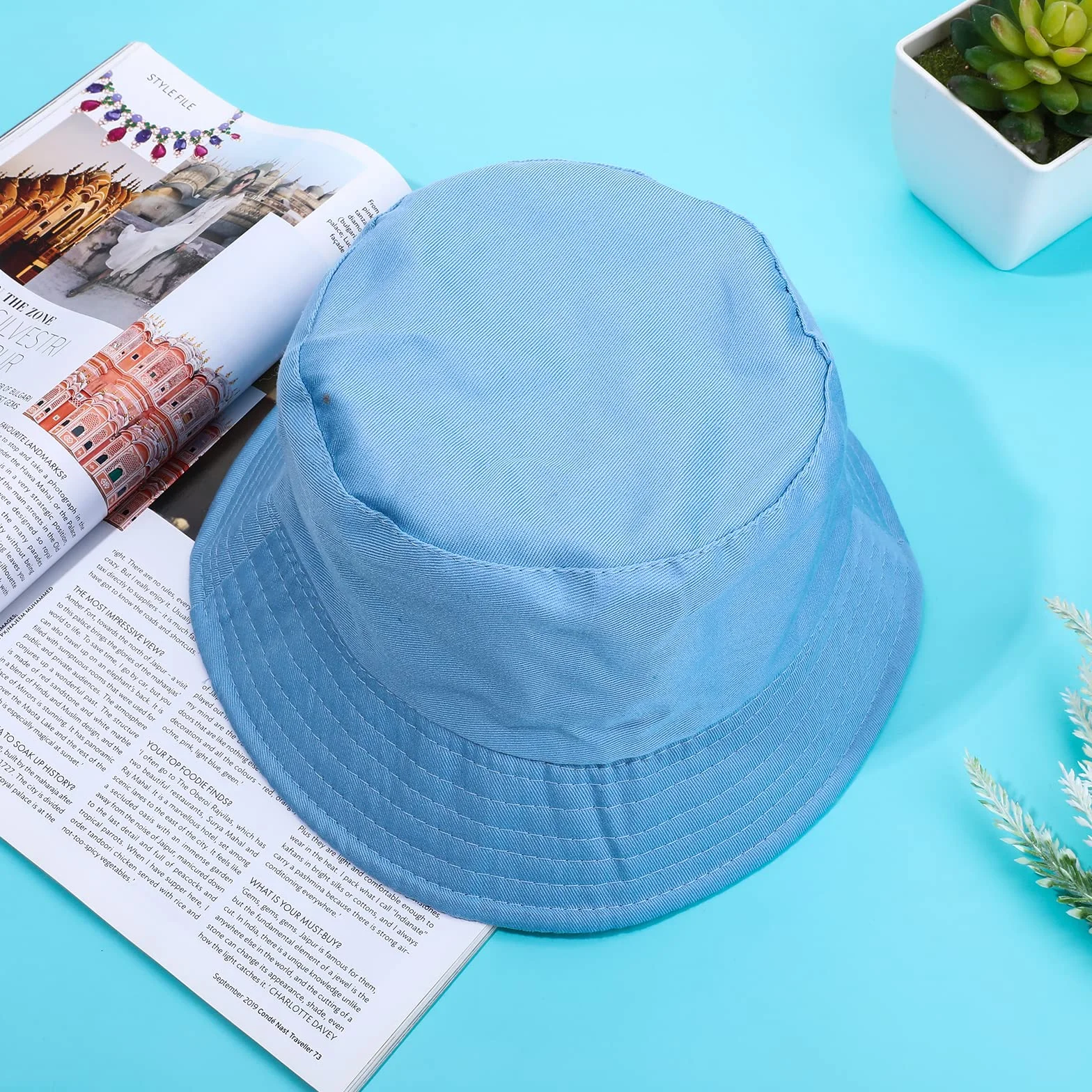 Sibba Kapelusz typu bucket letni rybak osłona przeciwsłoneczna czapki unisex pakowalne czapki dla kobiet mężczyzn wakacje wędrówki kemping zakupy 56-58 cm jednokolorowe kolory