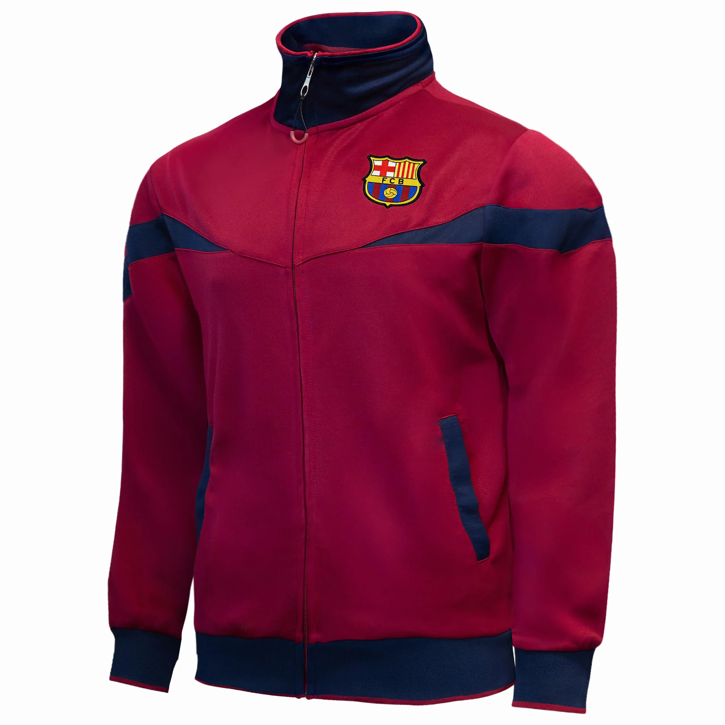 Icon Sports Męska kurtka treningowa Fc Barcelona na zamek błyskawiczny, czerwona, S