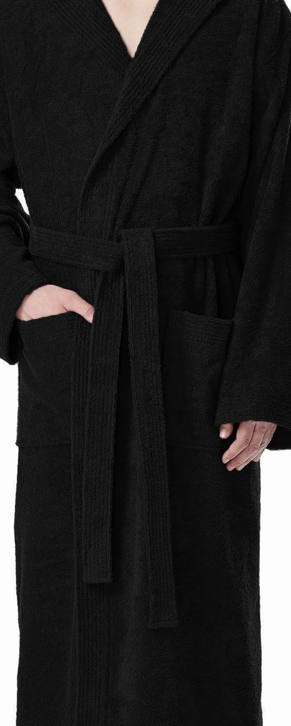Męski szlafrok z kapturem | ekstra długi | frotte z 100% bawełny | Z certyfikatem OEKO-TEX®