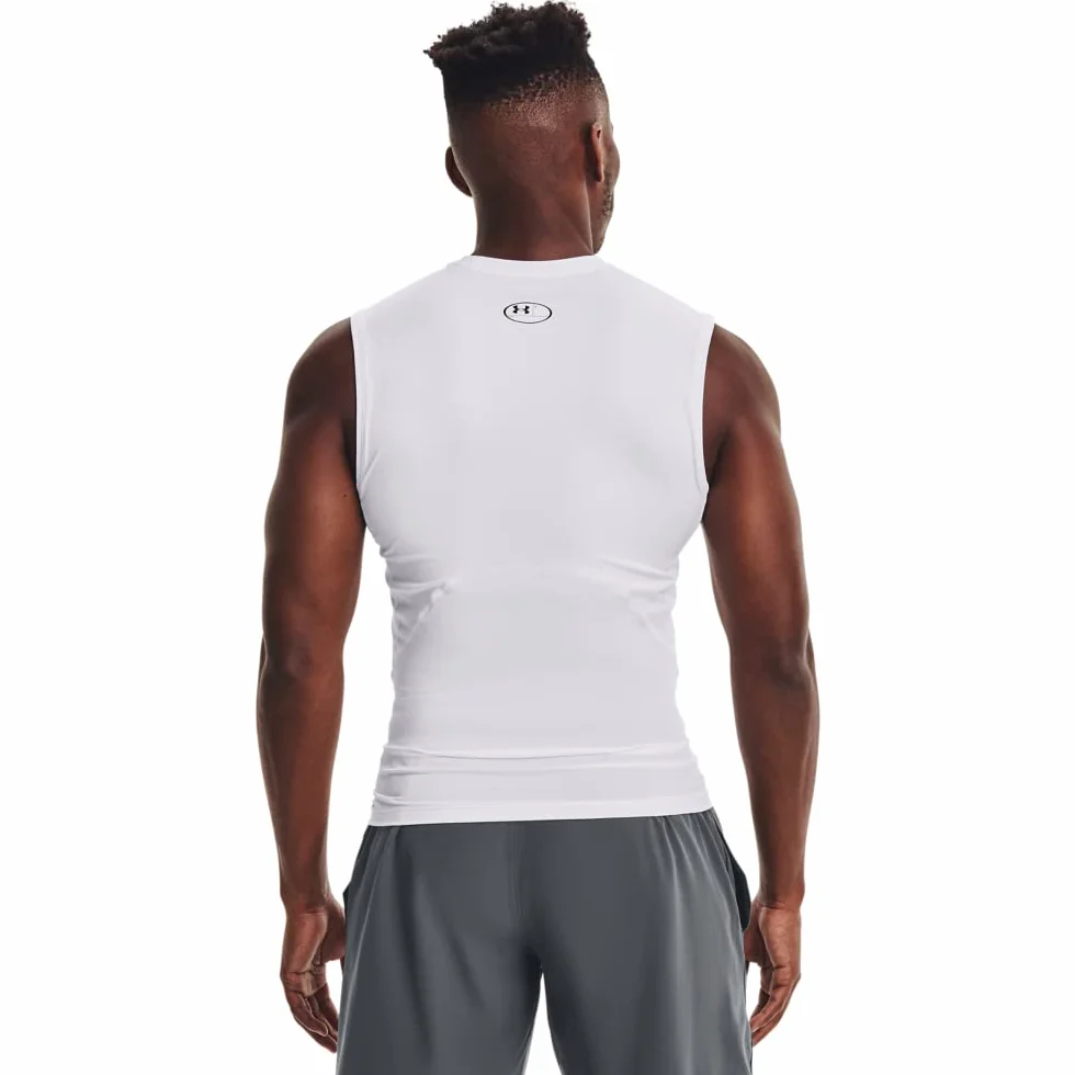 Under Armour Mężczyźni Heatgear Armour Comp Sl 1361522 Bezrękawnik, Biały/Czarny, L