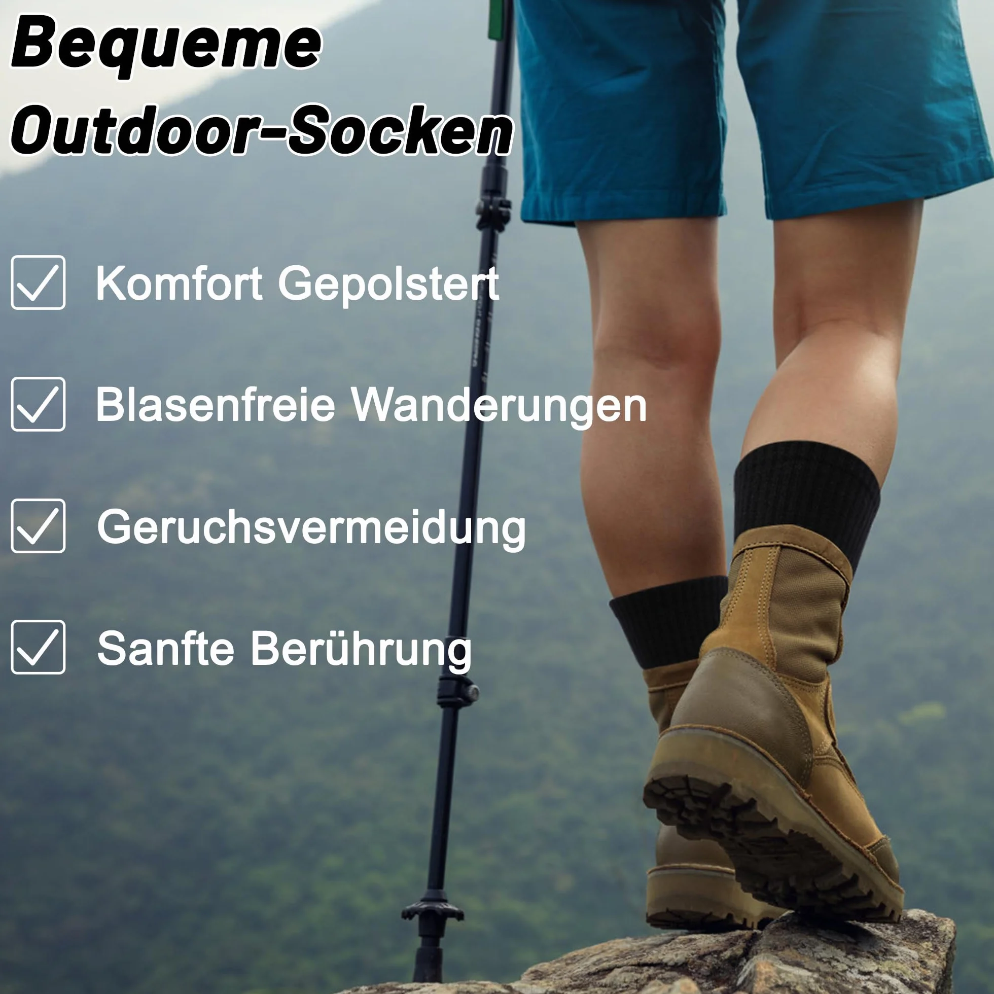 HYCLES Skarpety trekkingowe męskie i damskie, skarpety funkcyjne, męskie, oddychające, bawełniane, sportowe, 4 pary