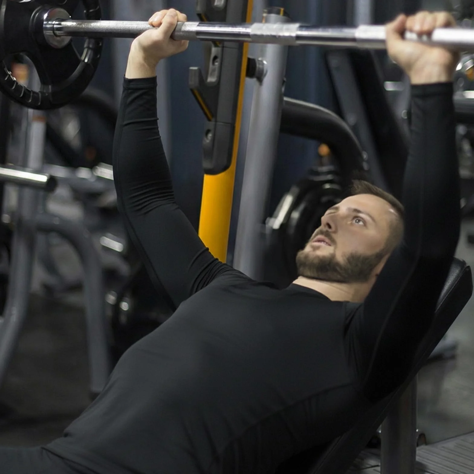 HYCOPROT Koszulka Kompresyjna Męska, Sportowa Warstwa Bazowa z Długim Rękawem, Szybkoschnąca, Idealna na Siłownię, Bieganie, Trening i Aktywność Fizyczną
