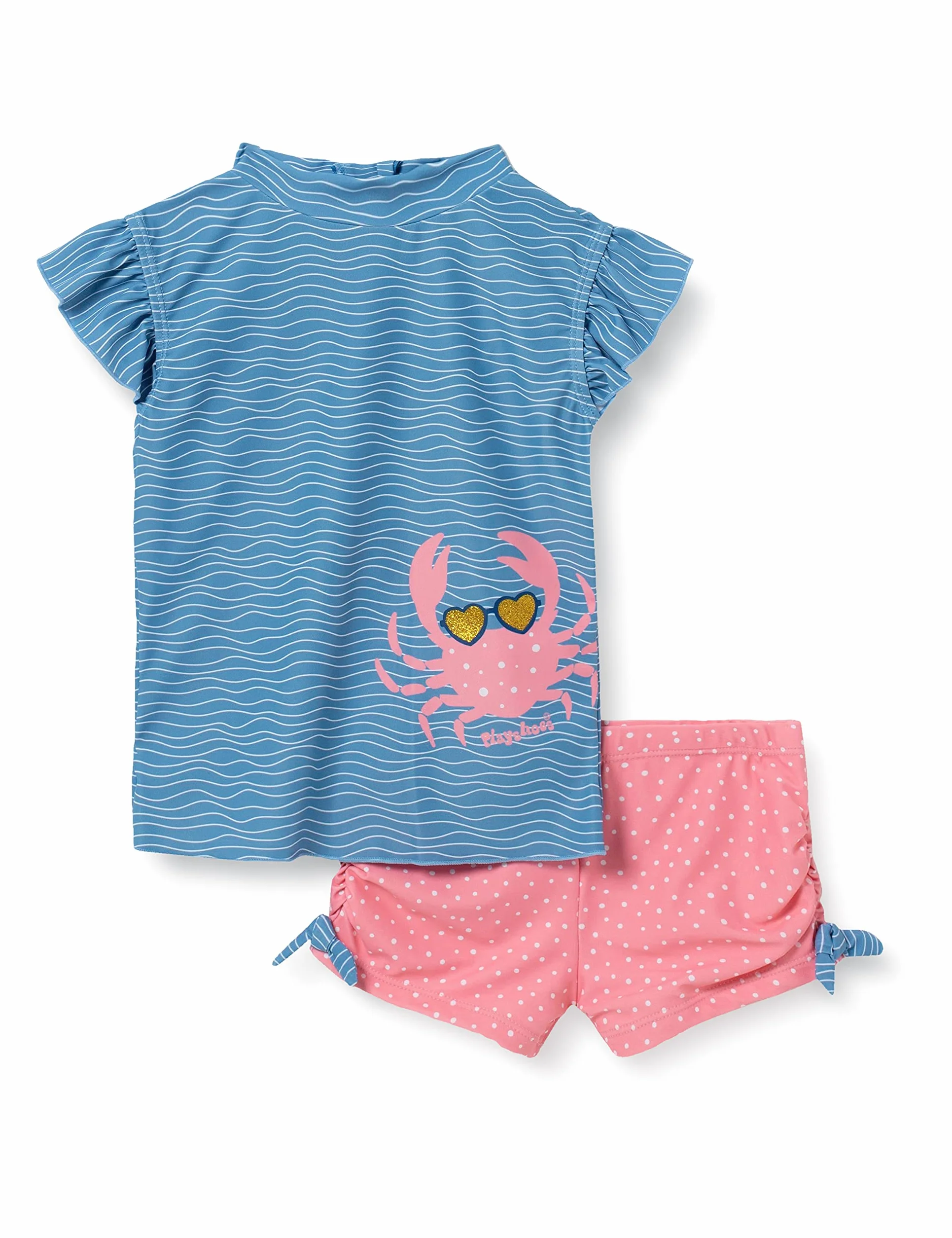 Playshoes Podstawowy zestaw Krebsa Zestaw koszul Schwimm dziewczyny, niebieski/różowy, 98-104