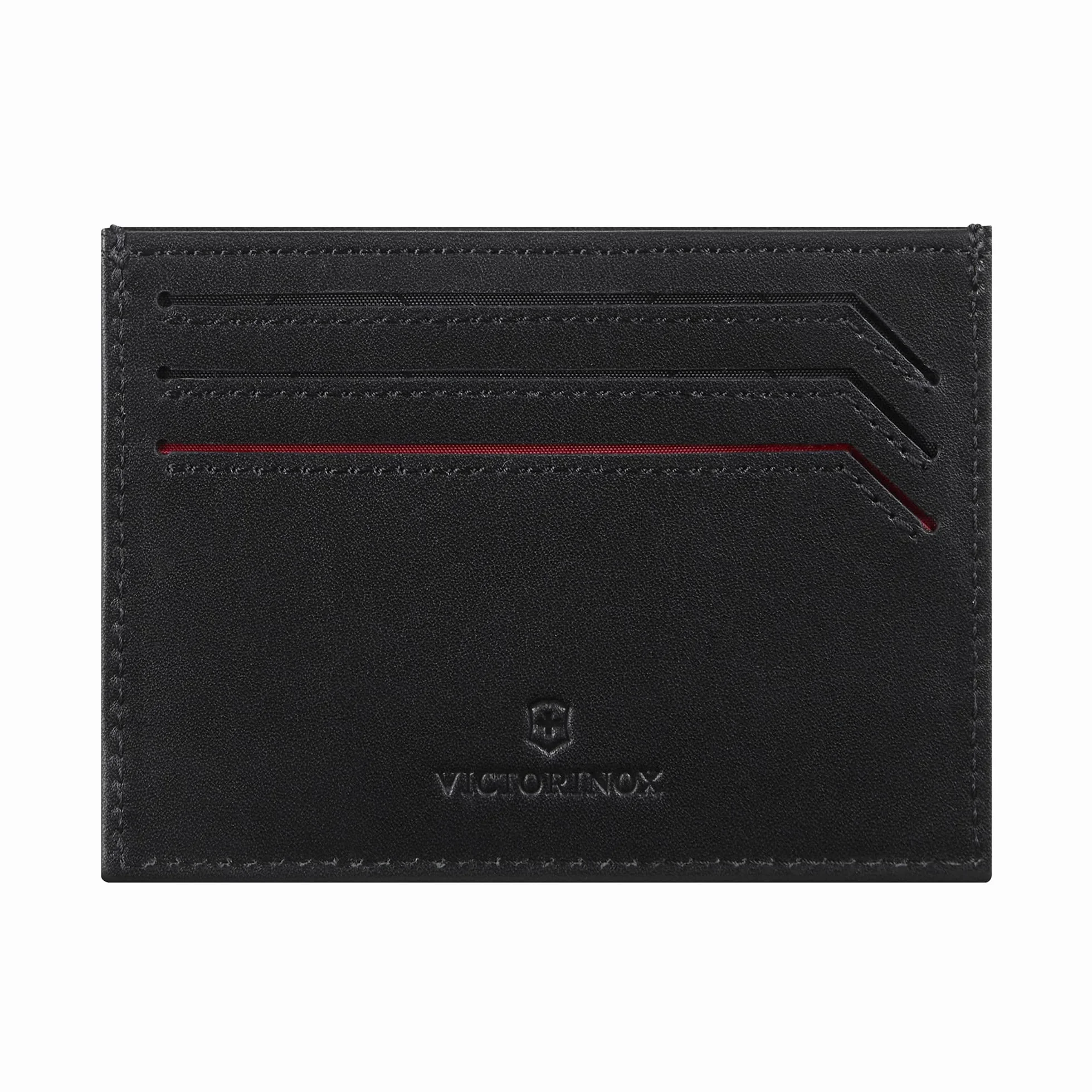 Victorinox Altius Alox Slim Wallet, skórzany portfel z ochroną RFID, dla kobiet i mężczyzn, portfel z przegródkami na karty, Czarny, Card Case, Etui na karty