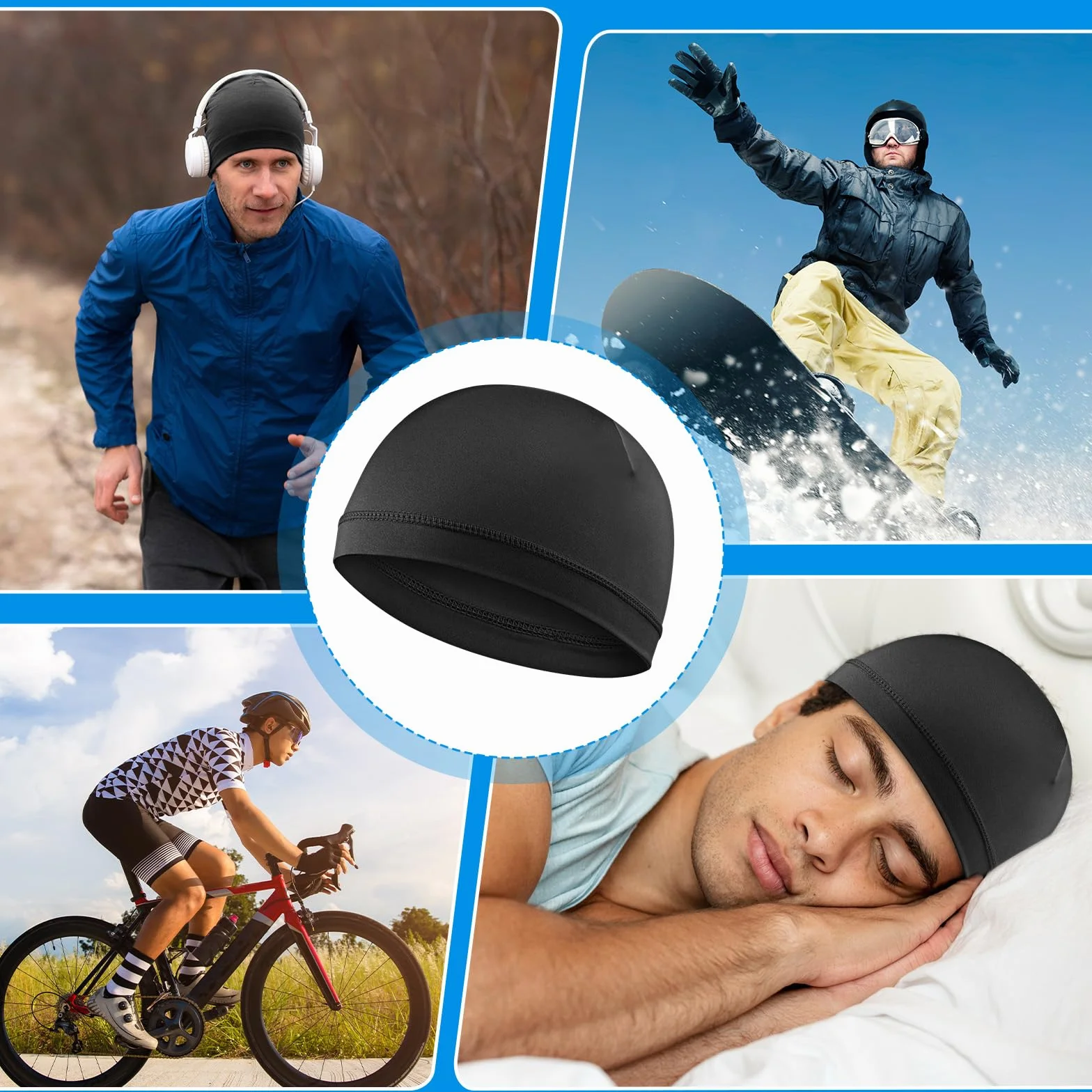 2 szt. Jedwabna czapka z falami dla mężczyzn, jedwabista elastyczna opaska, durags, unisex, dorośli, kobiety, satynowy jedwabny czepek do spania, miękki, oddychający, satynowy durag, dopasowany do