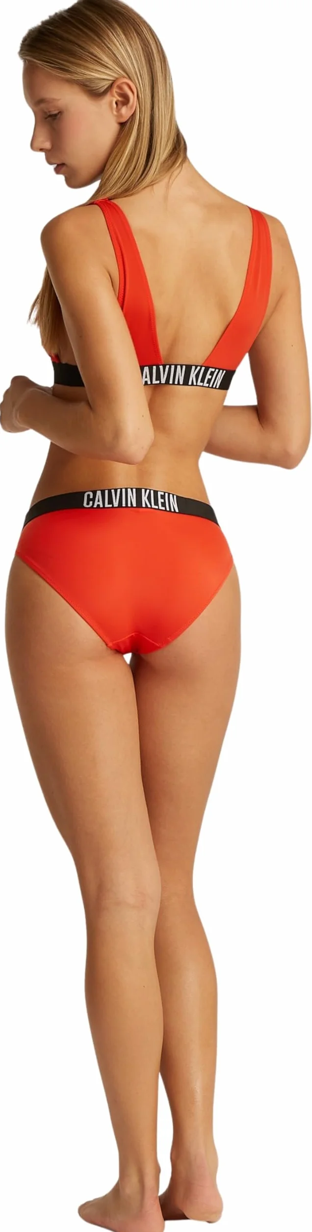 CALVIN KLEIN BIKINI Damskie majtki kąpielowe, czerwone (Flaming Chili), 1XL, Czerwony (Flaming Chili), XL