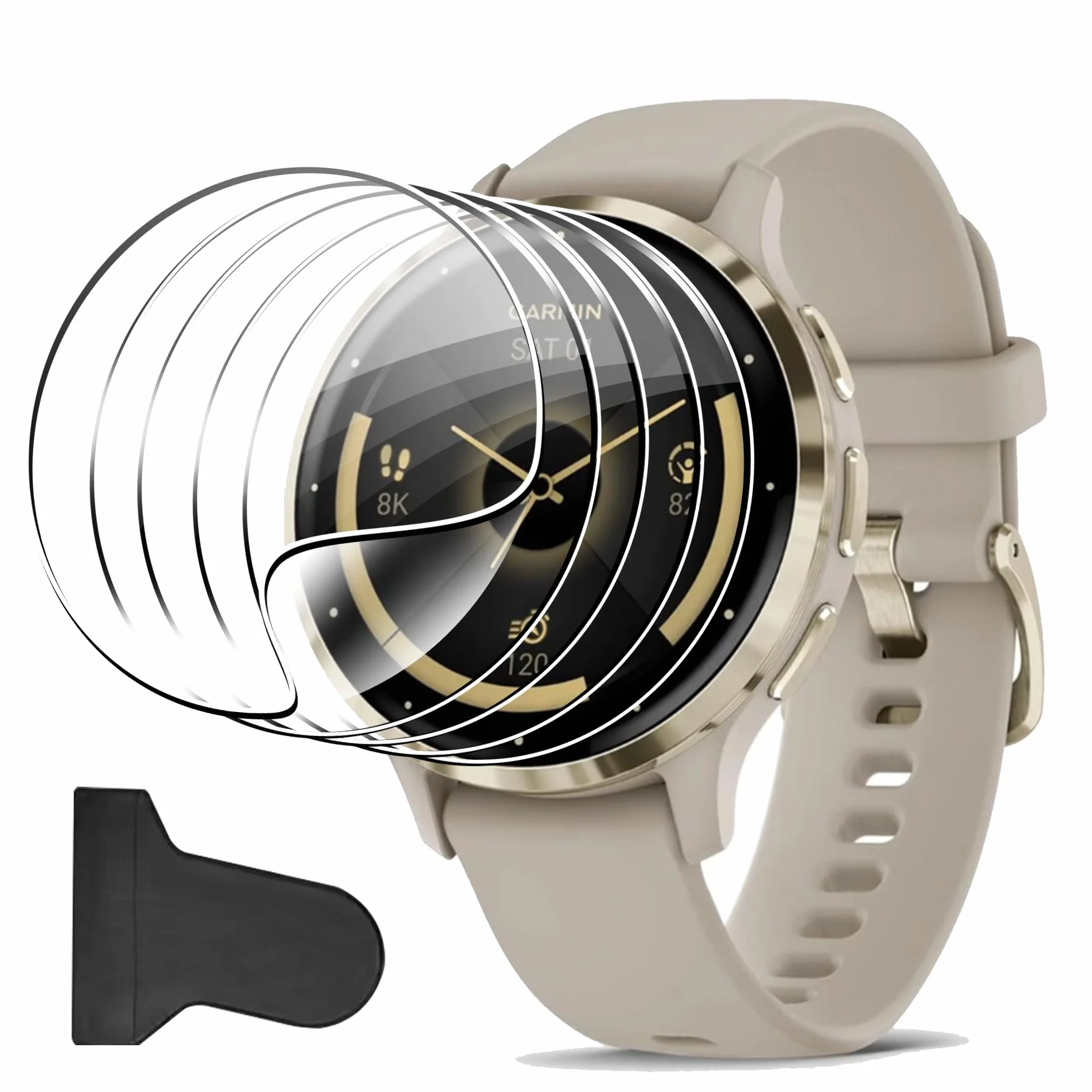 zZjoOoj 5 sztuk do Garmin Venu 3S/Garmin Venu 4 41 mm folia ochronna, zakrzywione krawędzie, ochrona ekranu HD z miękkim ochraniaczem ekranu TPU
