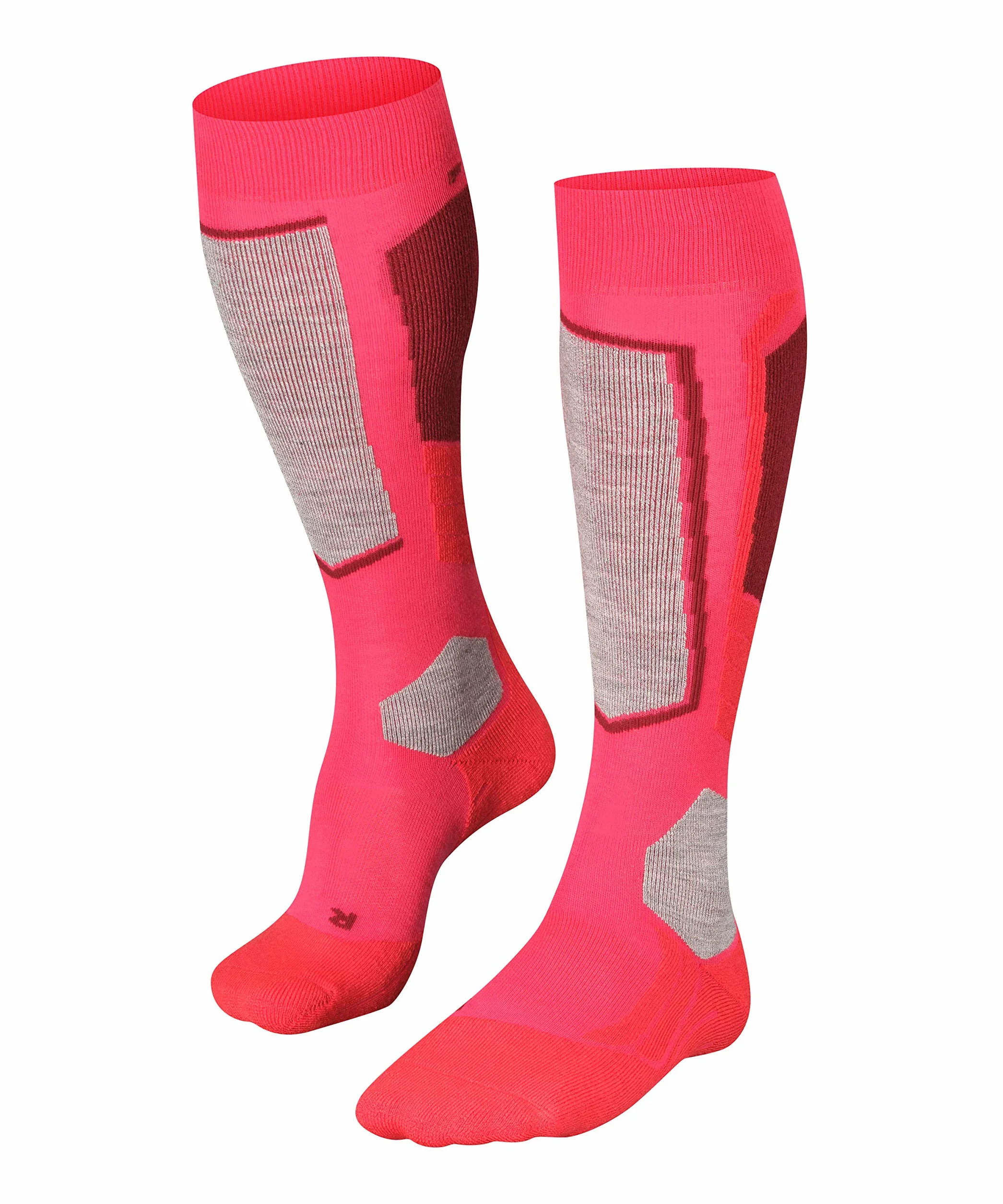 FALKE Kobiety Skarpety narciarskie SK2 Intermediate W Kh Wełna ciepłe grube 1 Para, Czerwony Rose 8680, 39-40