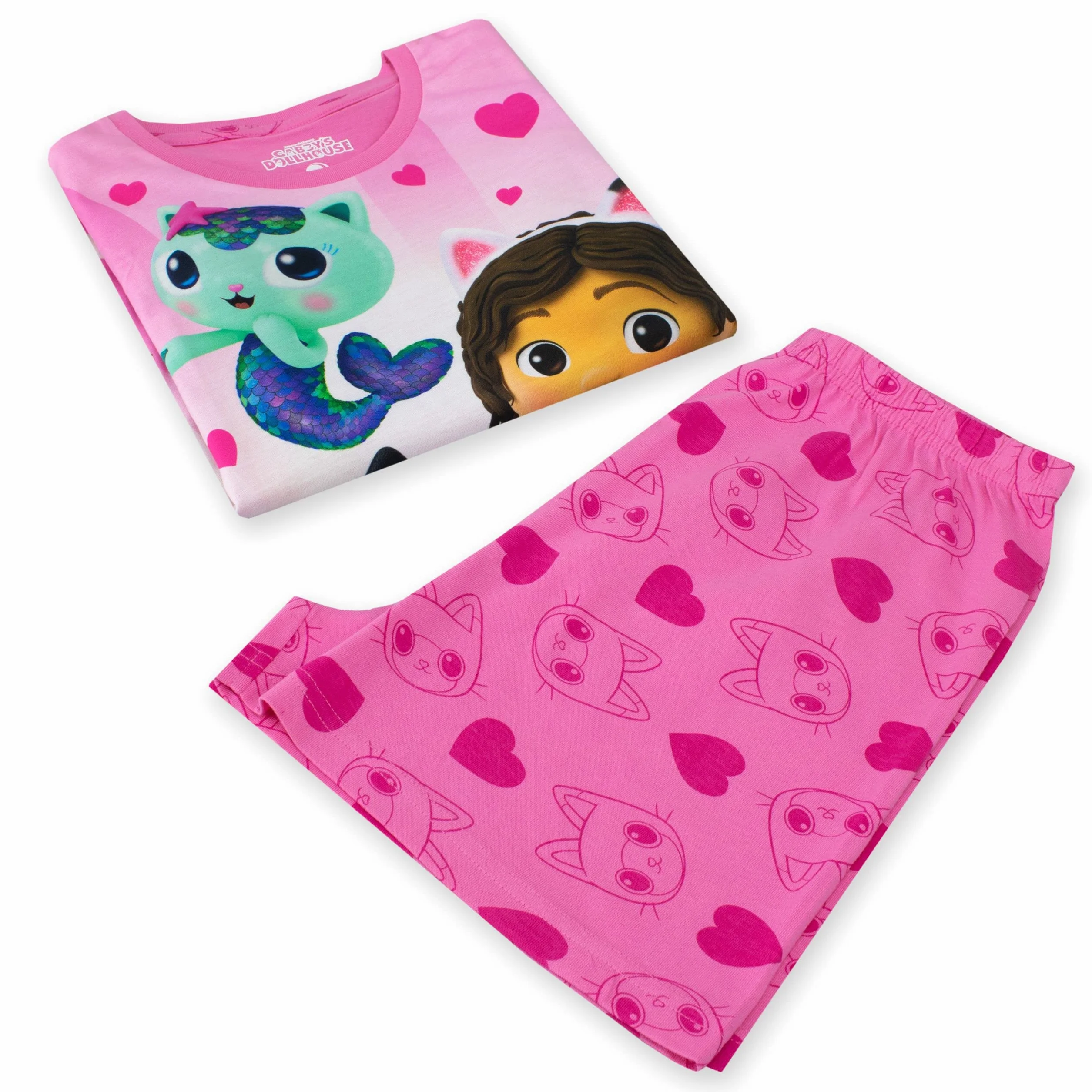 DreamWorks Girls Gabby's Dollhouse Pyjamas Short Frill Sleeve Pyjama Set For Kids