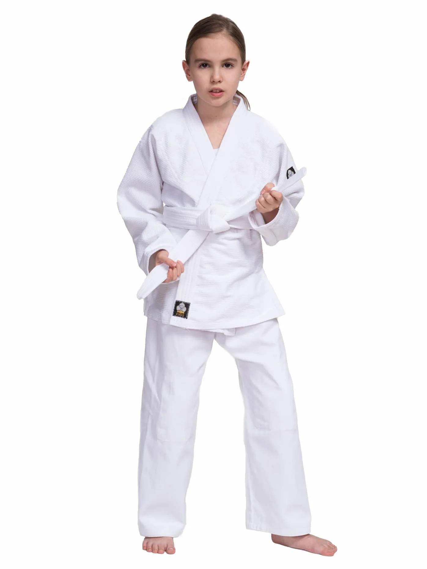 FIRUZ Kimono Standart, Judo-Gi Białe, 140 cm, splot podwójny 350 g/m²
