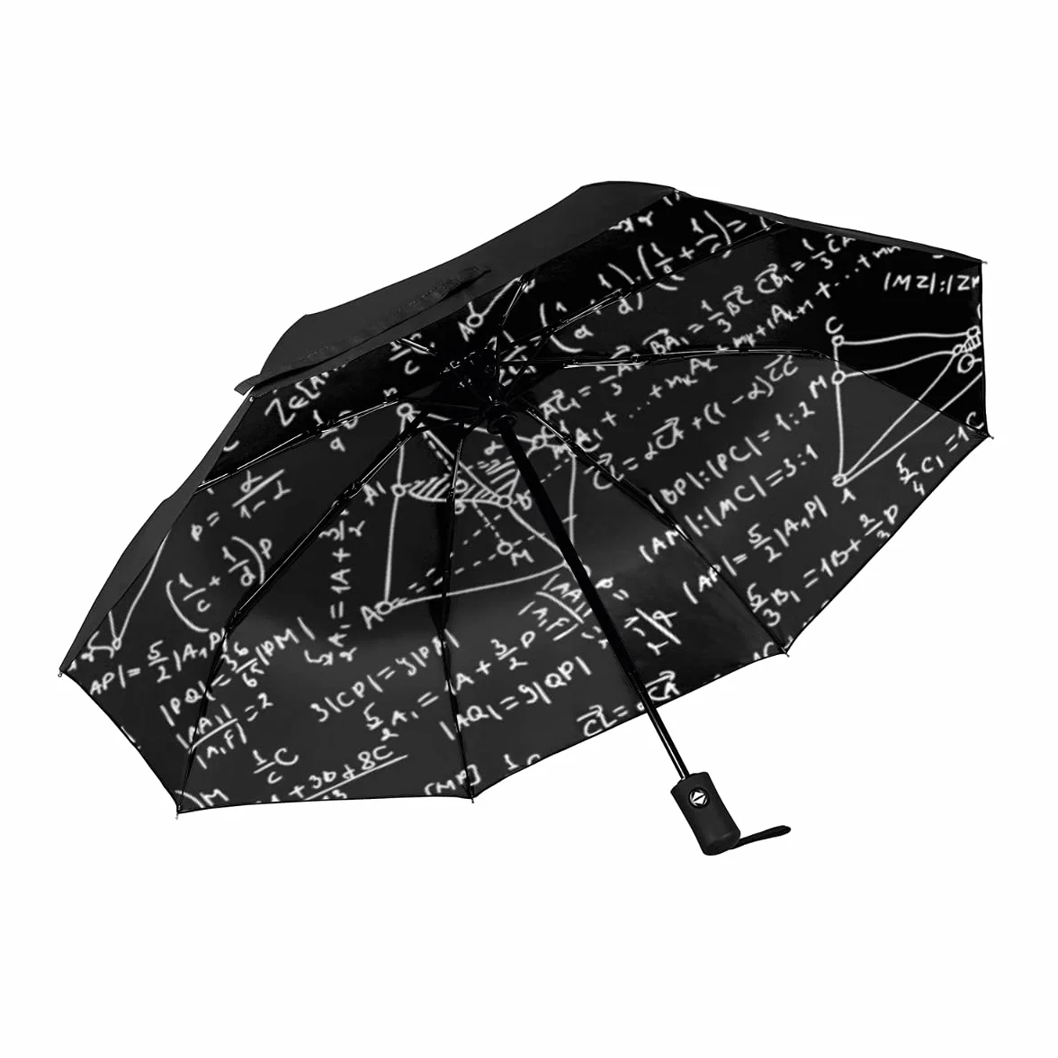 Matematyczny wzór wzór parasol podróżny 3 fałdy wiatroszczelny automatyczne otwieranie zamykanie lekki parasol odporny na promieniowanie UV dla dzieci dziewczyny chłopców mężczyzn kobiet,