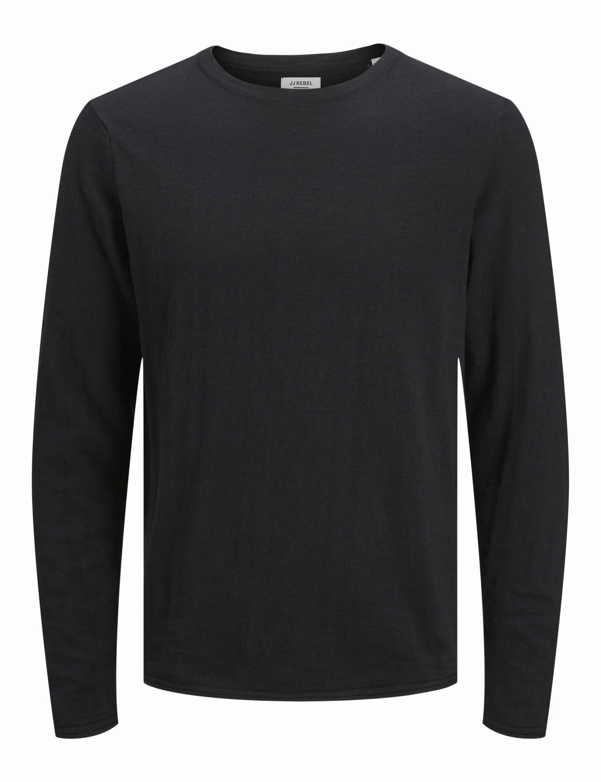 JJ REBEL Jrebnature Slub Knit Crew Neck, czarny, S
