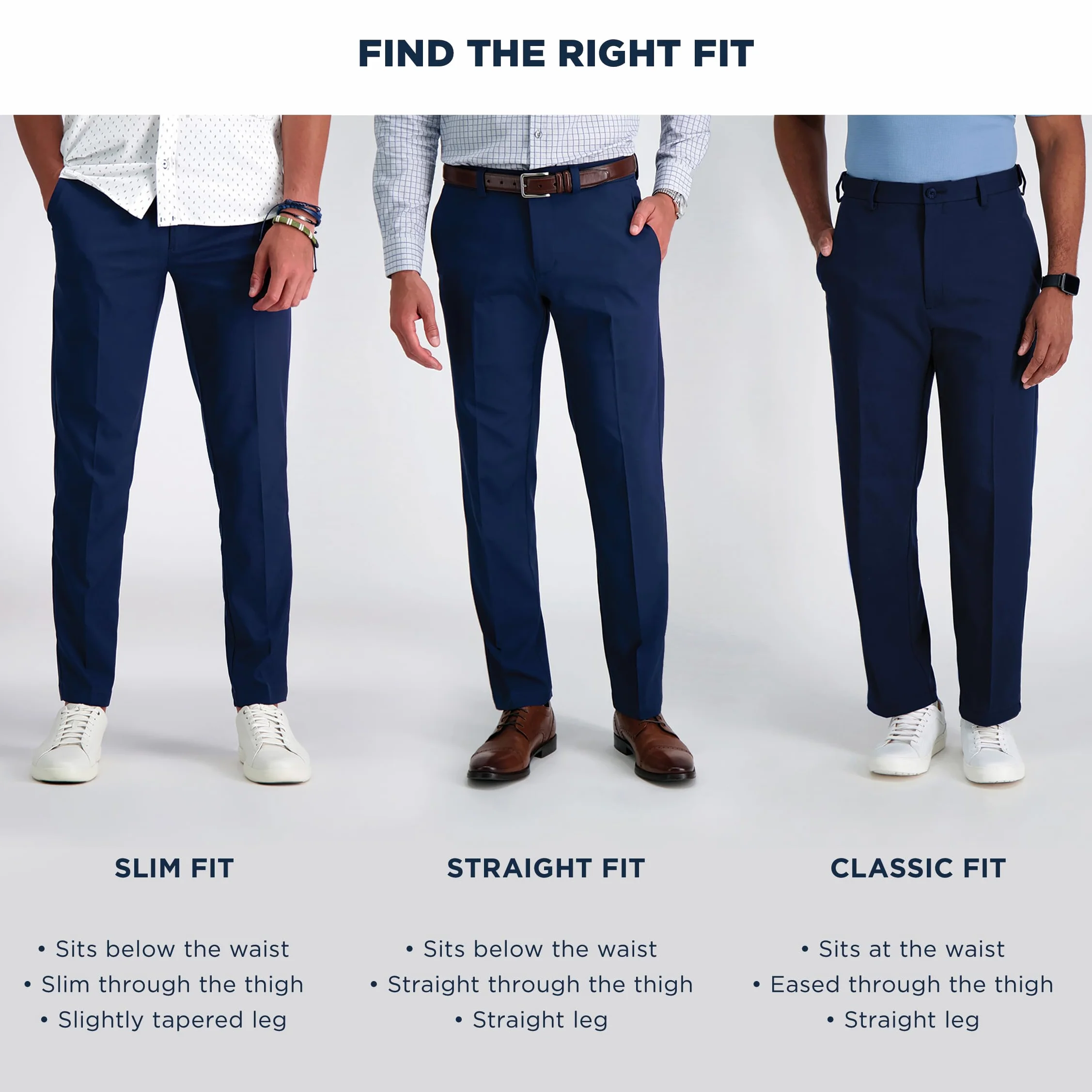 Haggar Iron Free Khaki Classic Fit Flat Expandable Casual Pant - Spodnie męski