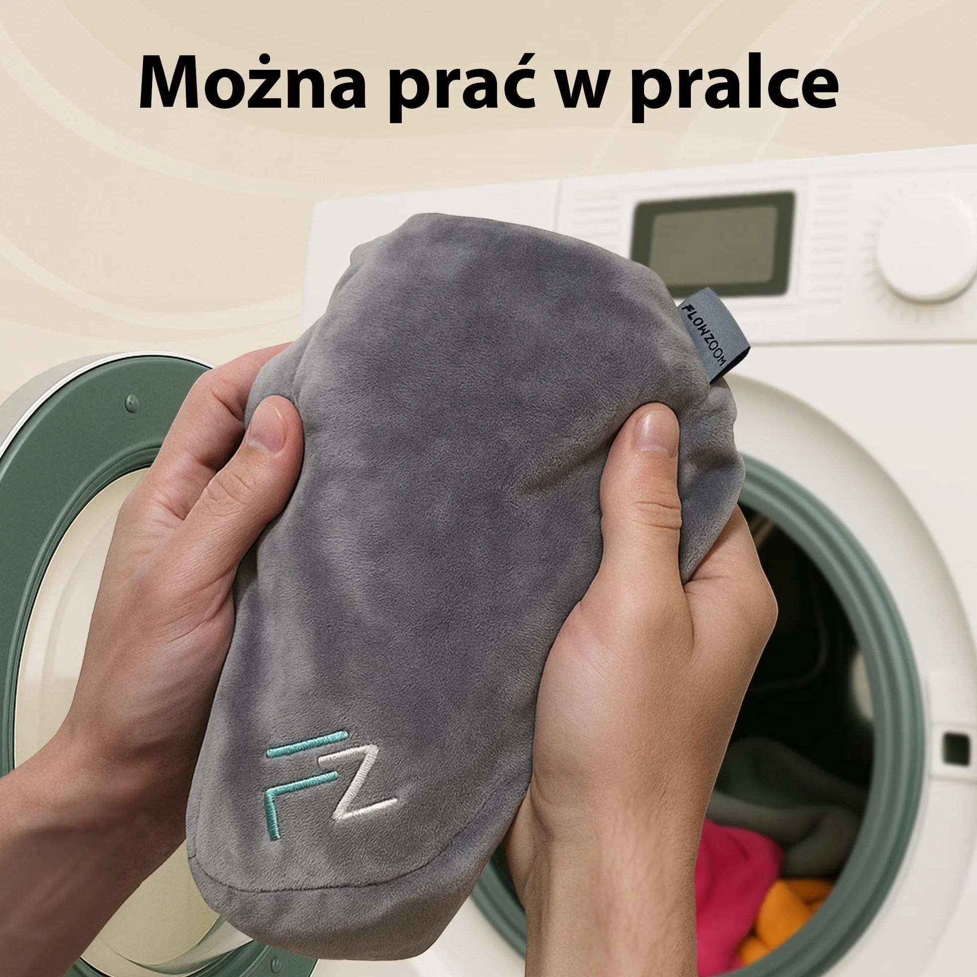 FLOWZOOM Air Dmuchana Poduszka Podróżna z Kapturem dla Kobiet - Do Samolotów, Pociągów i Samochodów - Poduszka Zapewnia Wsparcie Szyi 360 ° - Szybkie Pompowanie - Szary Rozmiar L