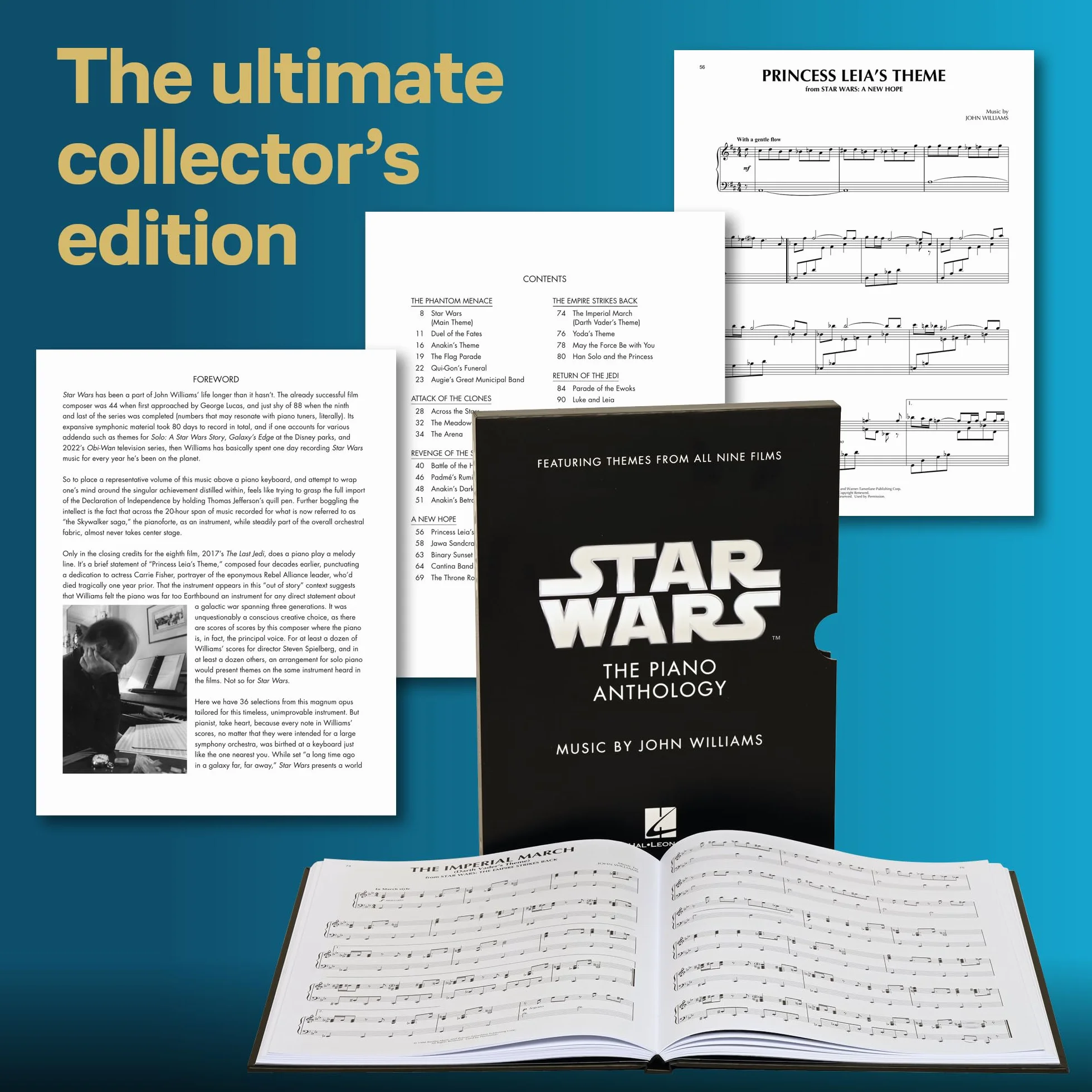Star Wars: The Piano Anthology - Music by John Williams Featuring Themes from All Nine Films Deluxe Hardcover Edition with a Foreword by Mike Matessino