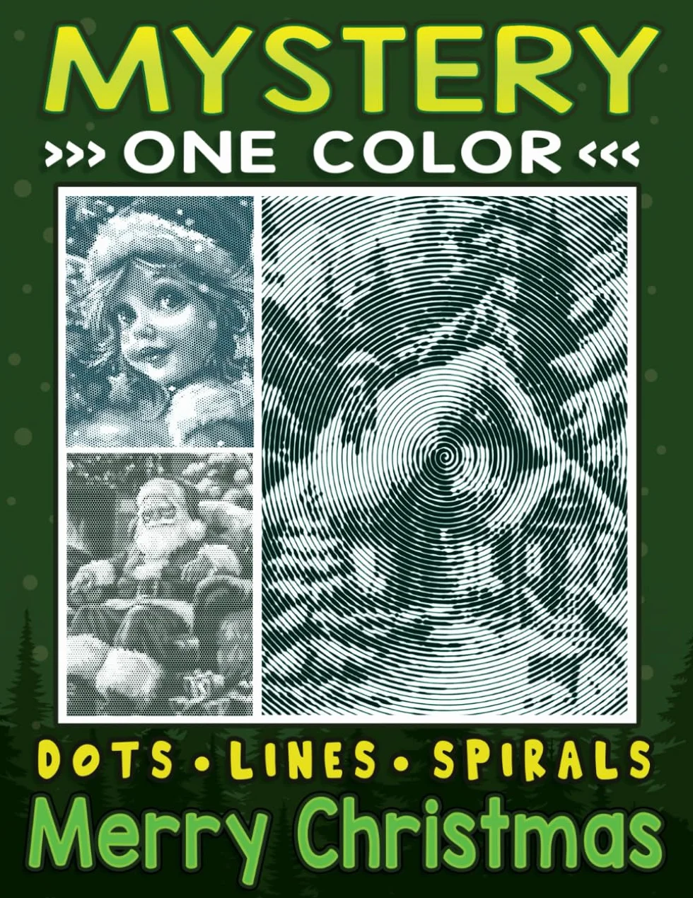 Mystery One Color Dots Lines Spirals Merry Christmas: Spiroglyphics Coloring Book for Adults and Teens to Enjoy a Fun and Festive Coloring Adventure