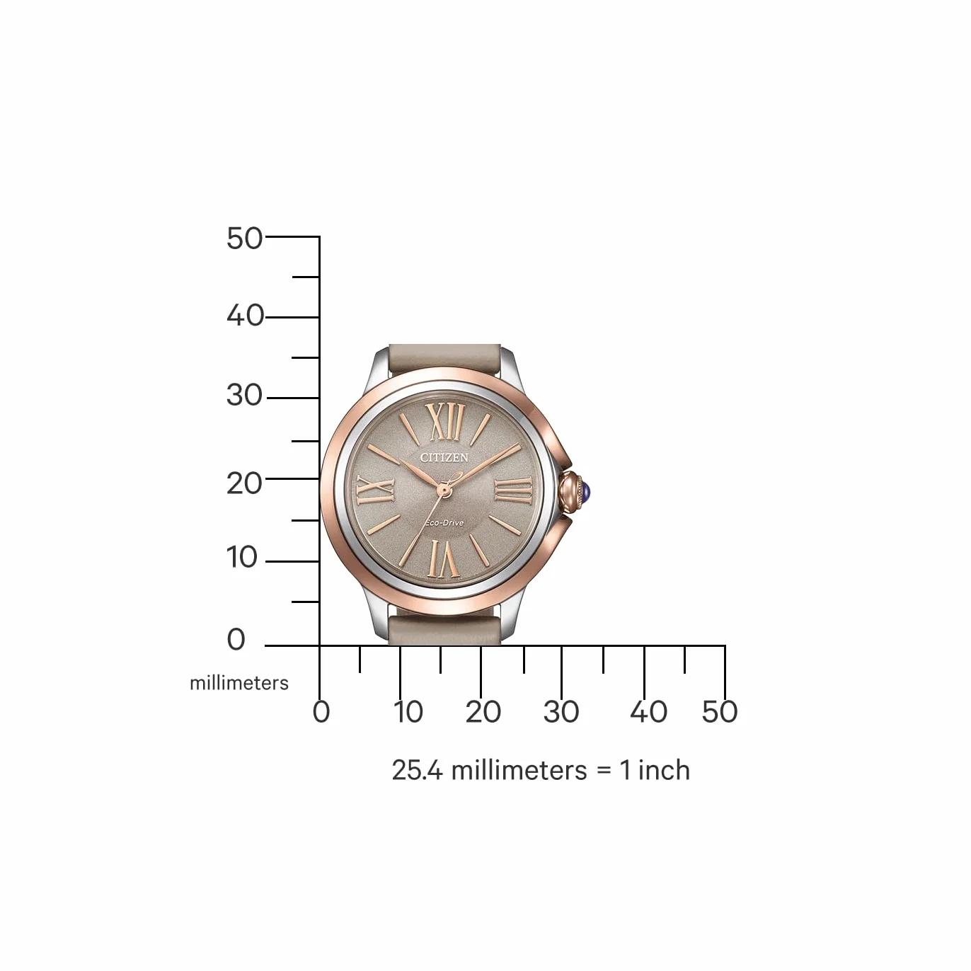CITIZEN Zegarek damski Eco-Drive Solar ze skórzanym paskiem i cyframi rzymskimi