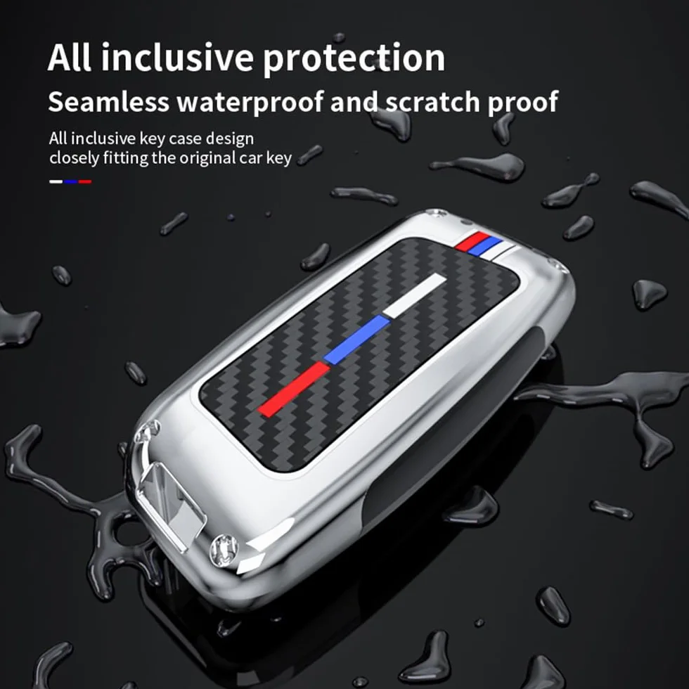 ontto Pasuje do BMW etui na kluczyki samochodowe BMW serii 2 U06 3 G81 M3 5 G60 7 G07 X1 U11 X5 F95 IX1 i4 2023-2025, metalowa osłona na klucze, etui ochronne, 4 przyciski