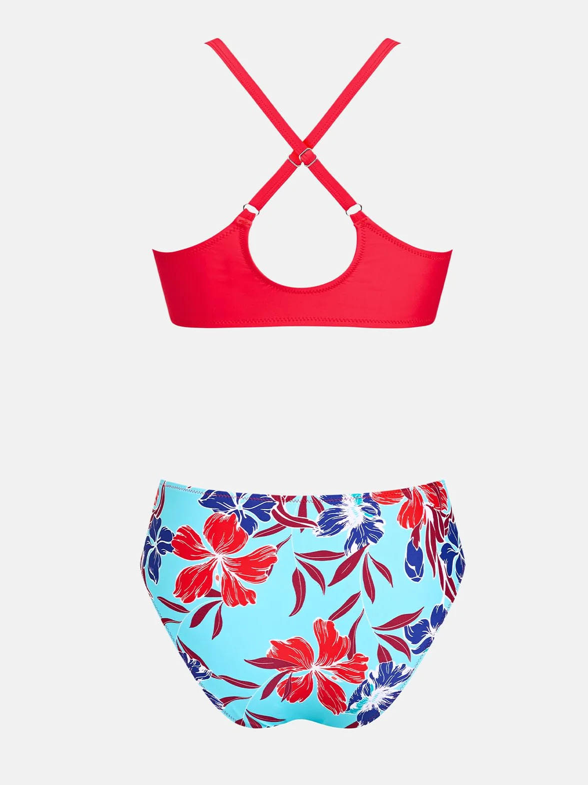CUPSHE Damski dwuczęściowy zestaw bikini kwiatowy nadruk węzeł królik krawat
