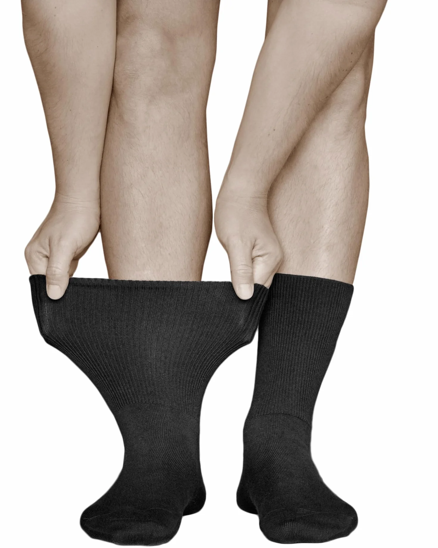VITSOCKS Skarpetki Bezuciskowe Zdrowotne Męskie (3 PARY) z Luźnym Extra Szerokim Ściągaczem