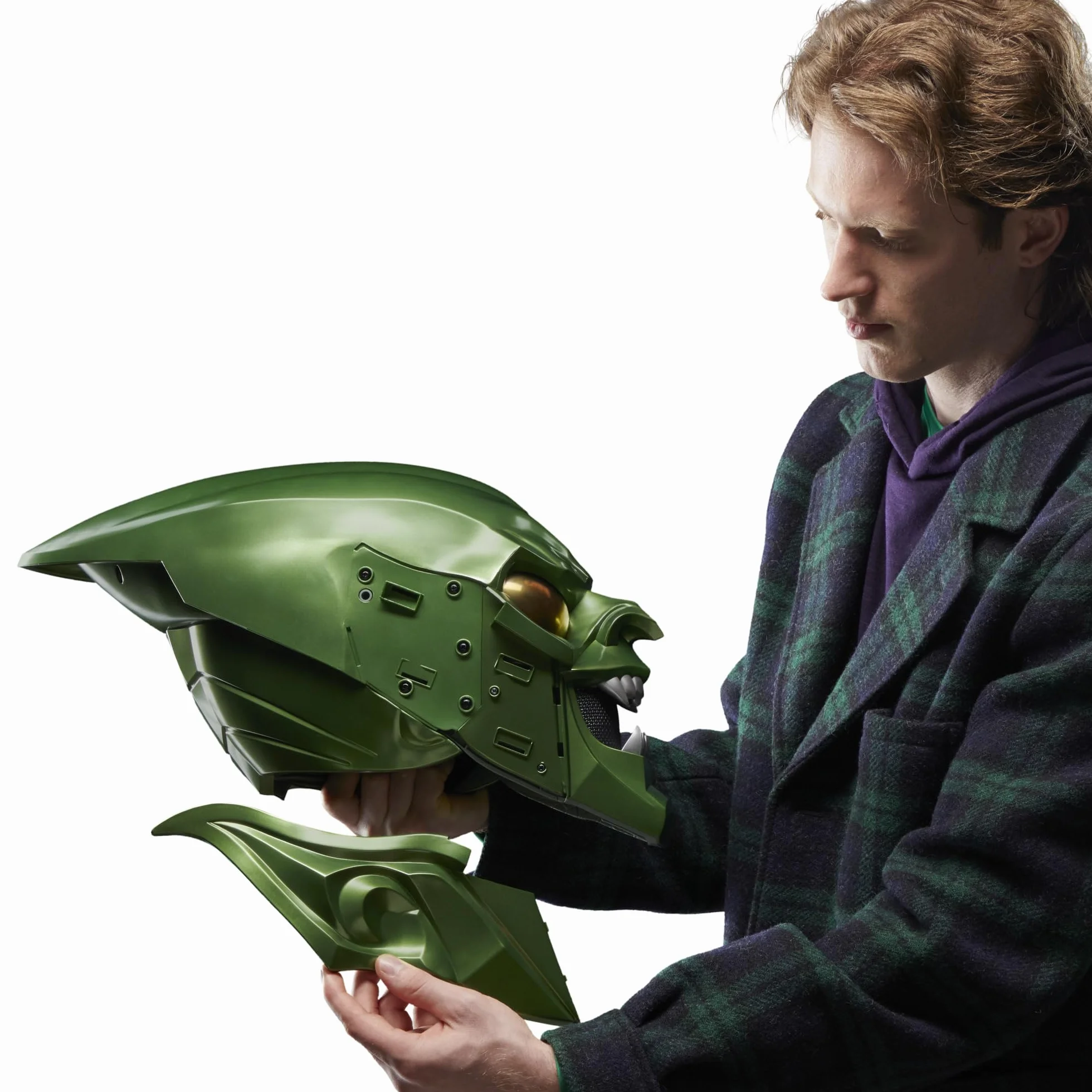 Marvel Legends Series Green Goblin Premium kask do odgrywania ról, Spider-Man: No Way Home, sprzęt do odgrywania ról dla dorosłych