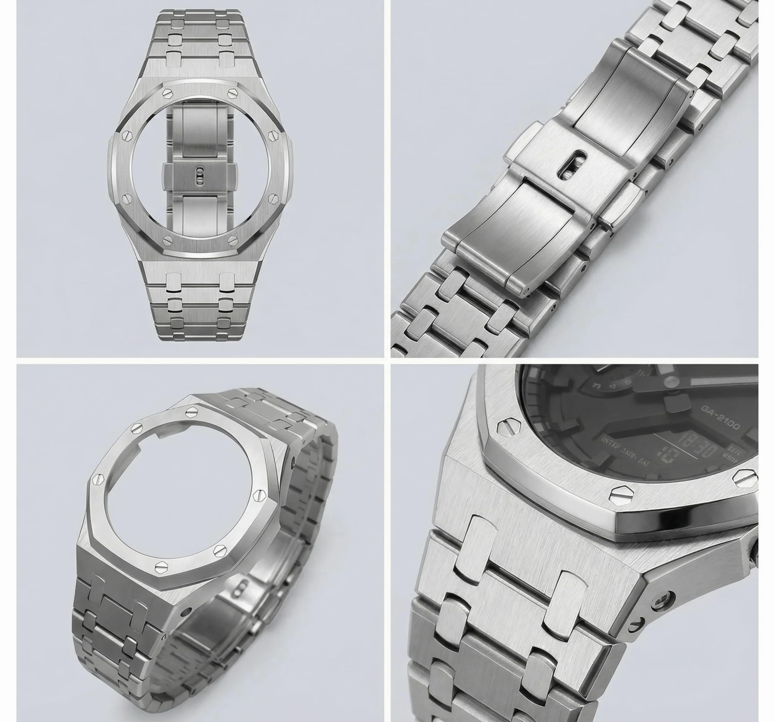 Zamienna bransoletka do zegarka 316L ze stali nierdzewnej kompatybilna z Casio G-Shock GA-2100 / GA-2110