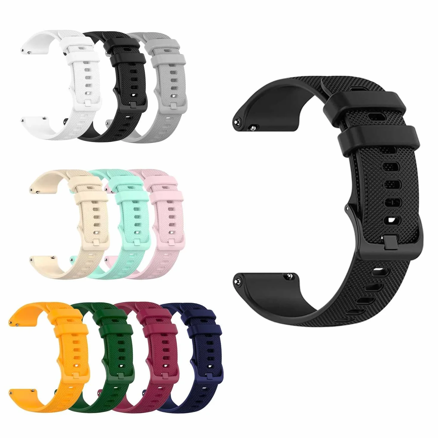 OcioDual Silikonowy pasek do zegarka, szybkie uwalnianie, kompatybilny z uniwersalnymi modelami 20mm-22mm-18mm, unisex