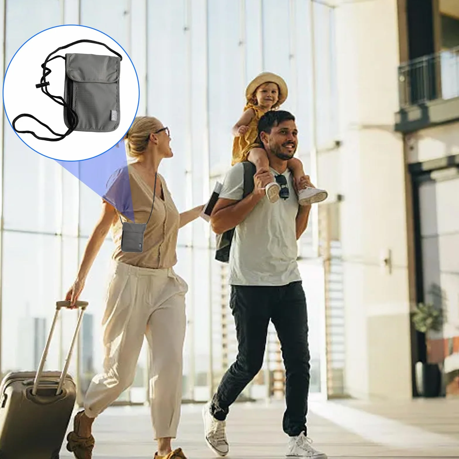 Wodoszczelna torba na piersi do podróży, unisex, torba podróżna, torba na paszport, mała torba na ramię, zabezpieczenie przed kradzieżą, na paszport, karty kredytowe, smartfon, monety i akcesoria