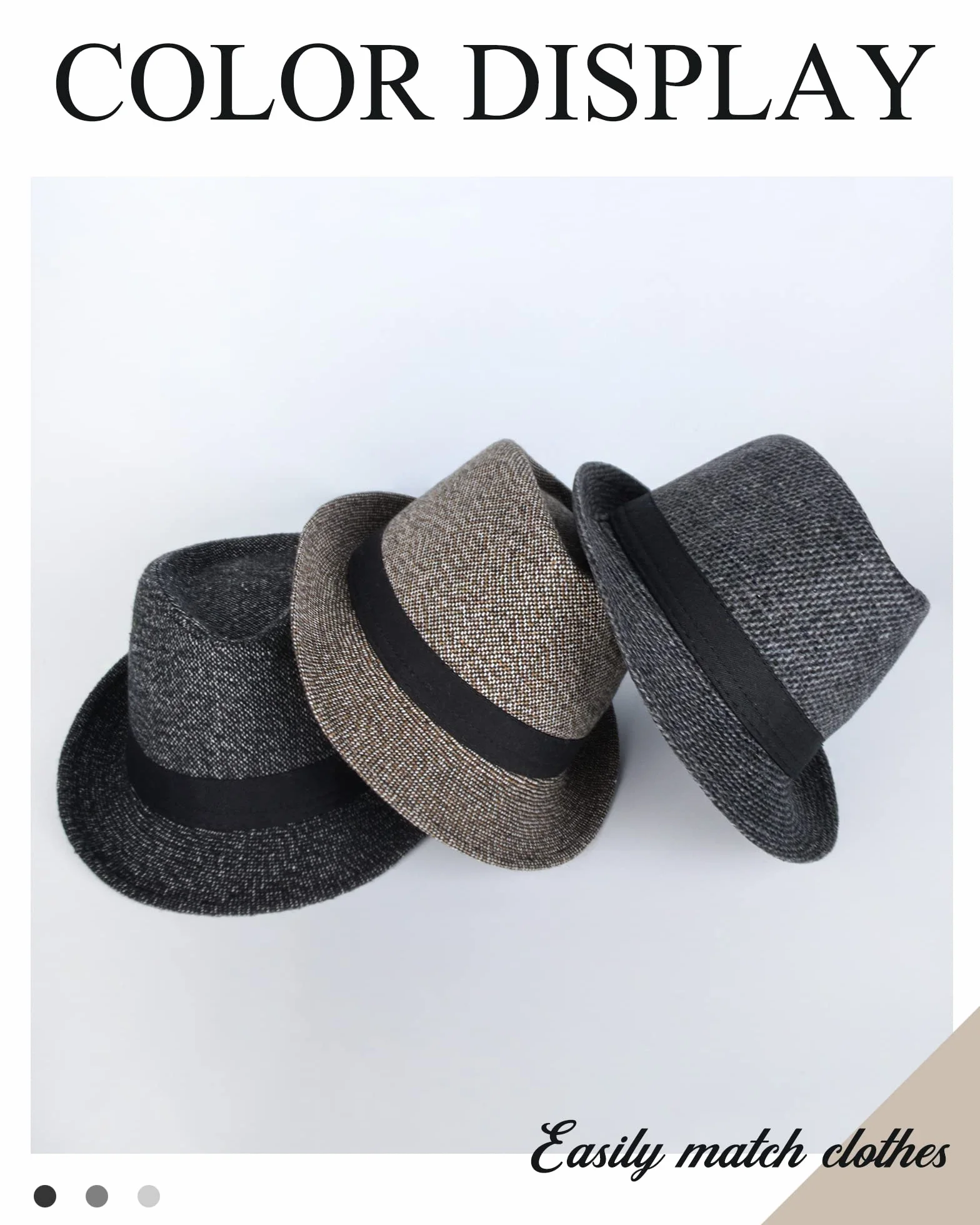 Vintage Kapelusz Fedora Trilby Czapka Jazzowa Melonik Kapelusz Gangster Fascinators Panama Czapka Jazzowy Z Szerokim Rondem Roll-up Dla Mężczyzn Kobiet 56-58cm