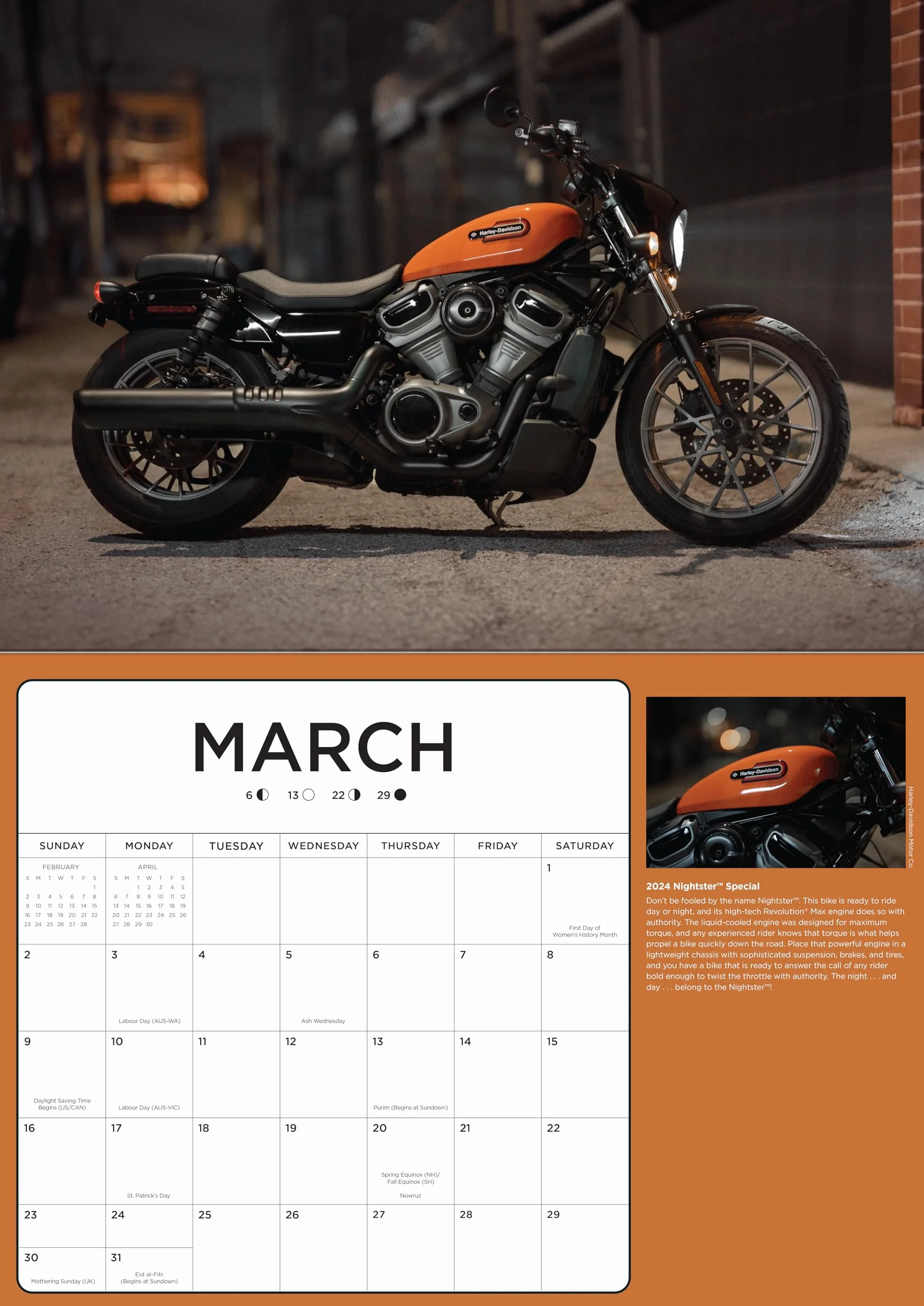 Harley-Davidson 17x12 2025: 16-Month Calendar--September 2024 through December 2025