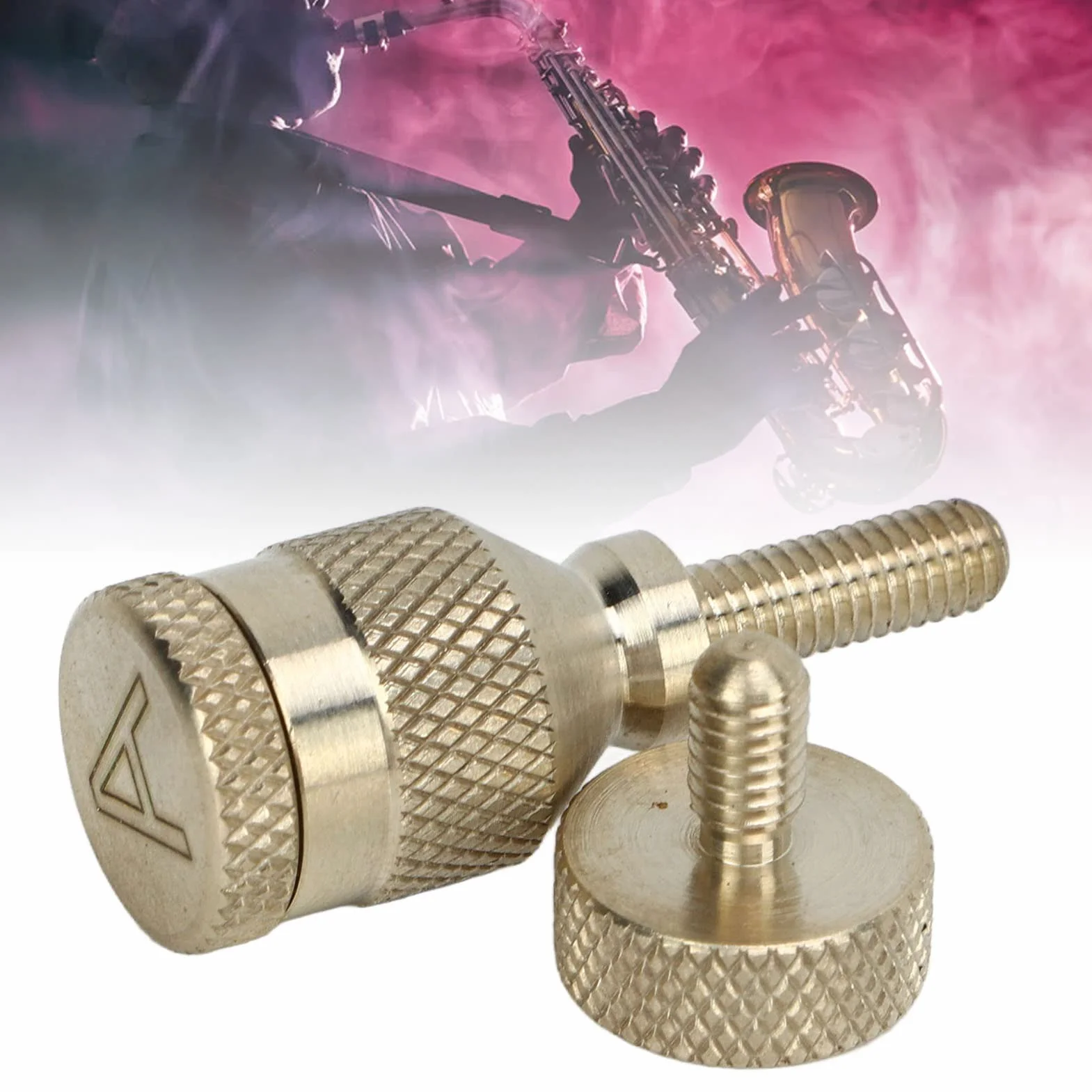 Śruba na Szyję Saksofonu, 2 Szt. 4mm Saksofon Śruba metalowa Złoty Sax Neck Screw Zakrzywiona Szyjka Saksofonu śruby Dokręcające dla Saksofonów Sopranowych, Tenorowych, Sopranowych