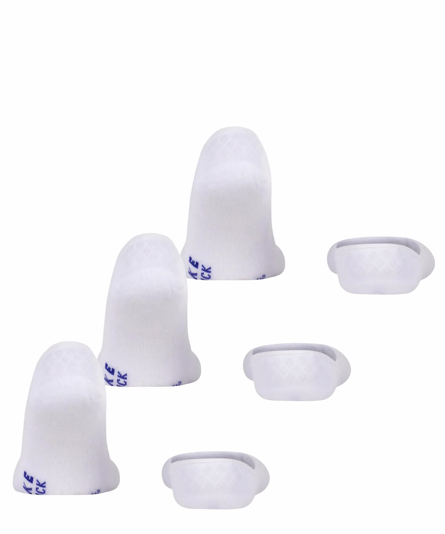 FALKE Uniseks Stopki Cool Kick Invisible Multipack U In Oddychający I Szybkoschnący niewidoczne jednokolorowe 3 Pak, Biały White 2000, 44-45
