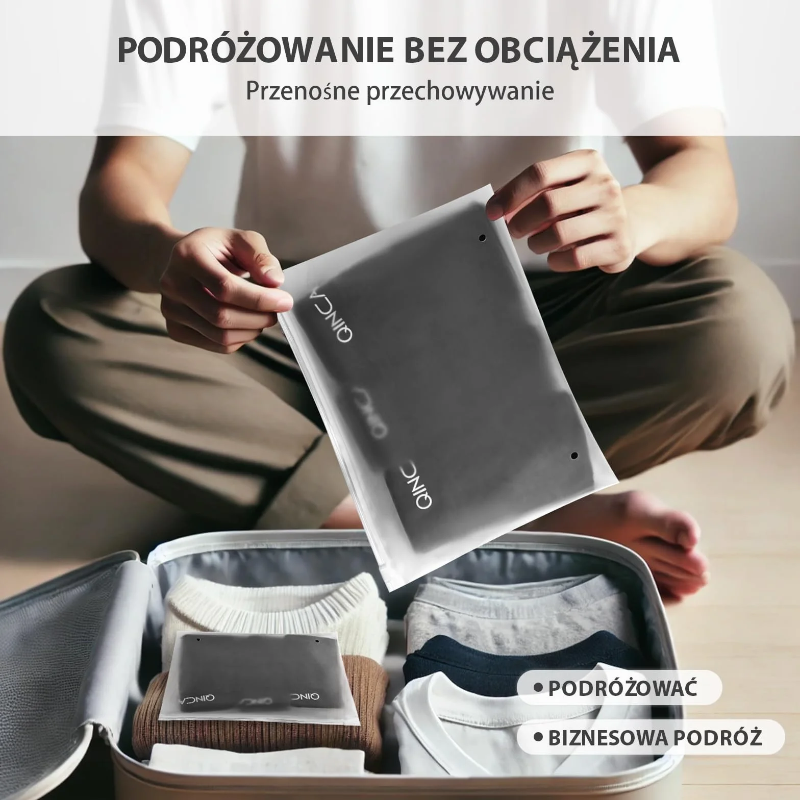 QINCAO Męskie bokserki, opakowanie 3 sztuki, komfortowe, przepuszczalne dla powietrza i bez etykiet, przenośne opakowanie na podróż