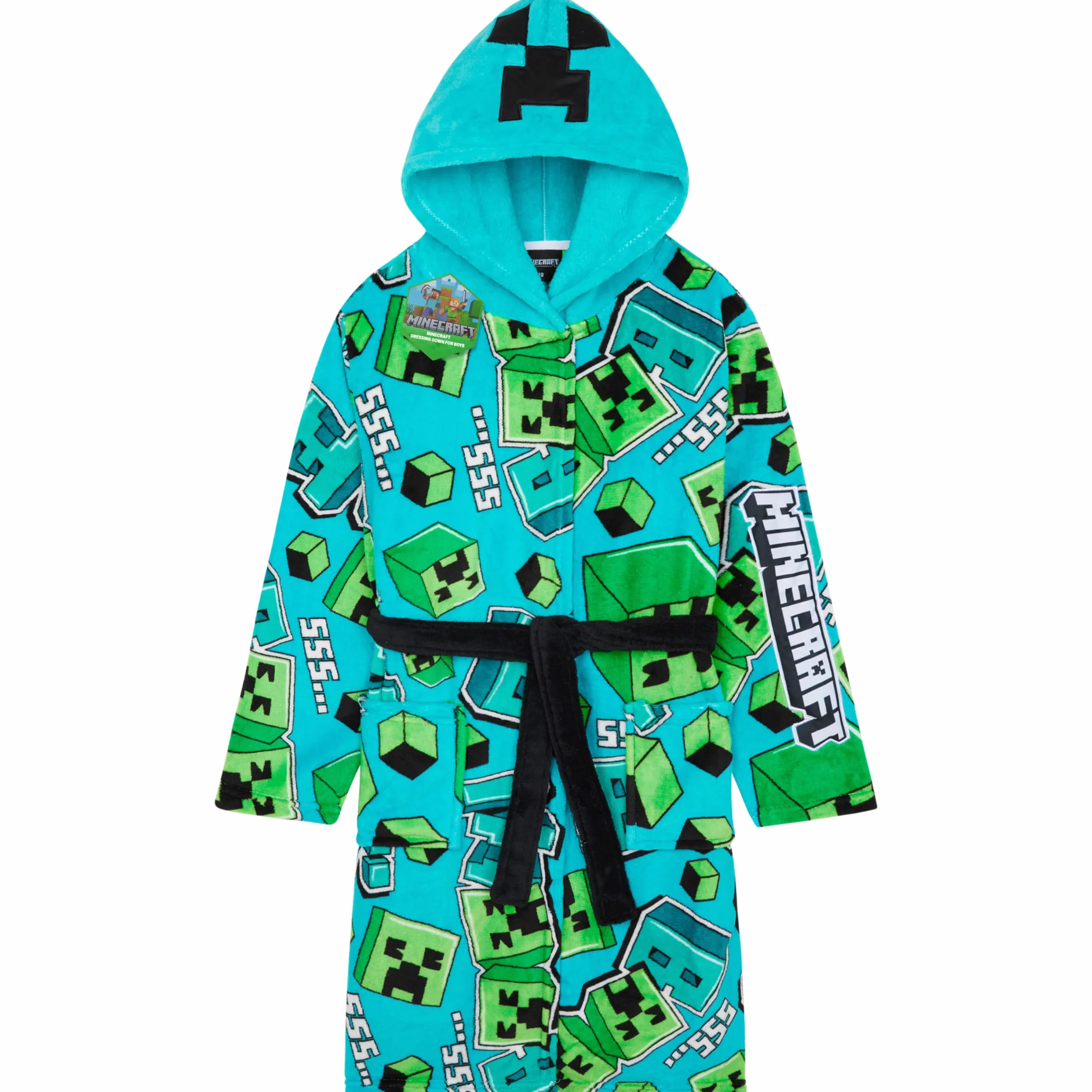 Get Trend Minecraft szlafrok dla chłopców, nastolatków, szlafrok z kapturem, szlafrok, Creeper, odzież domowa, przytulne szlafroki, prezenty dla graczy dla chłopców