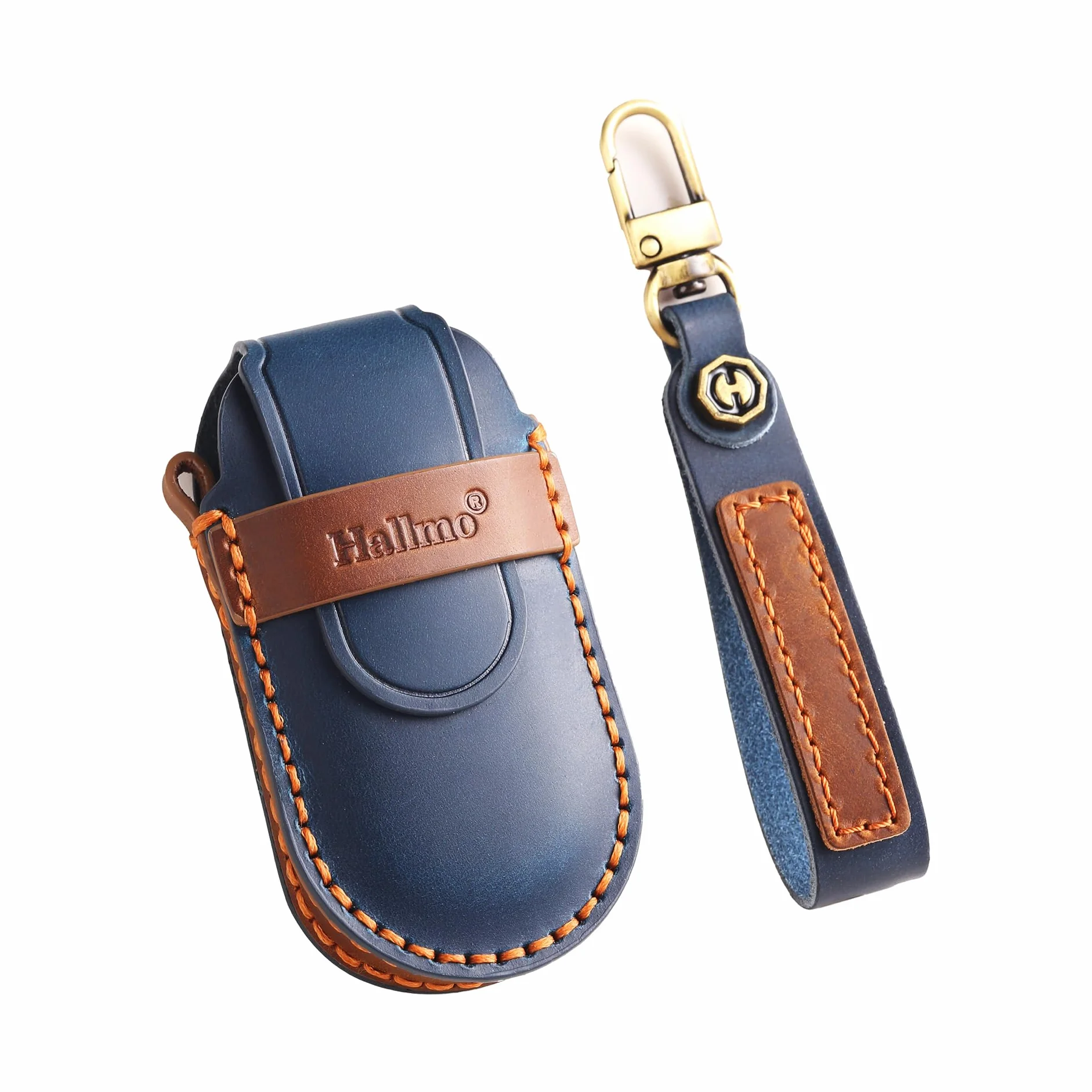 ontto Skórzane etui na kluczyki samochodowe, etui na klucze, etui ochronne na klucze, pasuje do Mercedes Benz C S GLC GLE EQE EQS klasa 500, 580, SL63, AMG, W206, S206, W223, X254, 2022-2024,