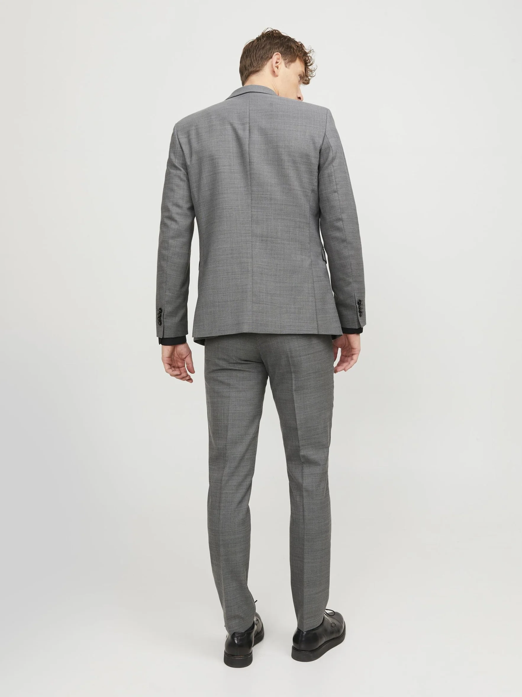 JACK & JONES PREMIUM Męskie spodnie do garnituru Jprsolaris Trouser Noos, jasnoszary melanżowy, 56 PL