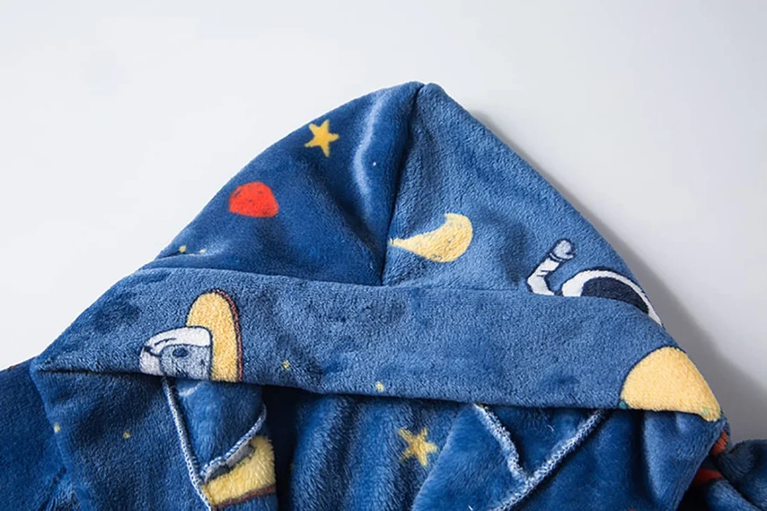 Szlafrok chłopięcy dziewczęcy unisex dziecięcy szlafrok miękki flanelowy szlafrok polarowy dla dzieci w wieku 1-12 lat