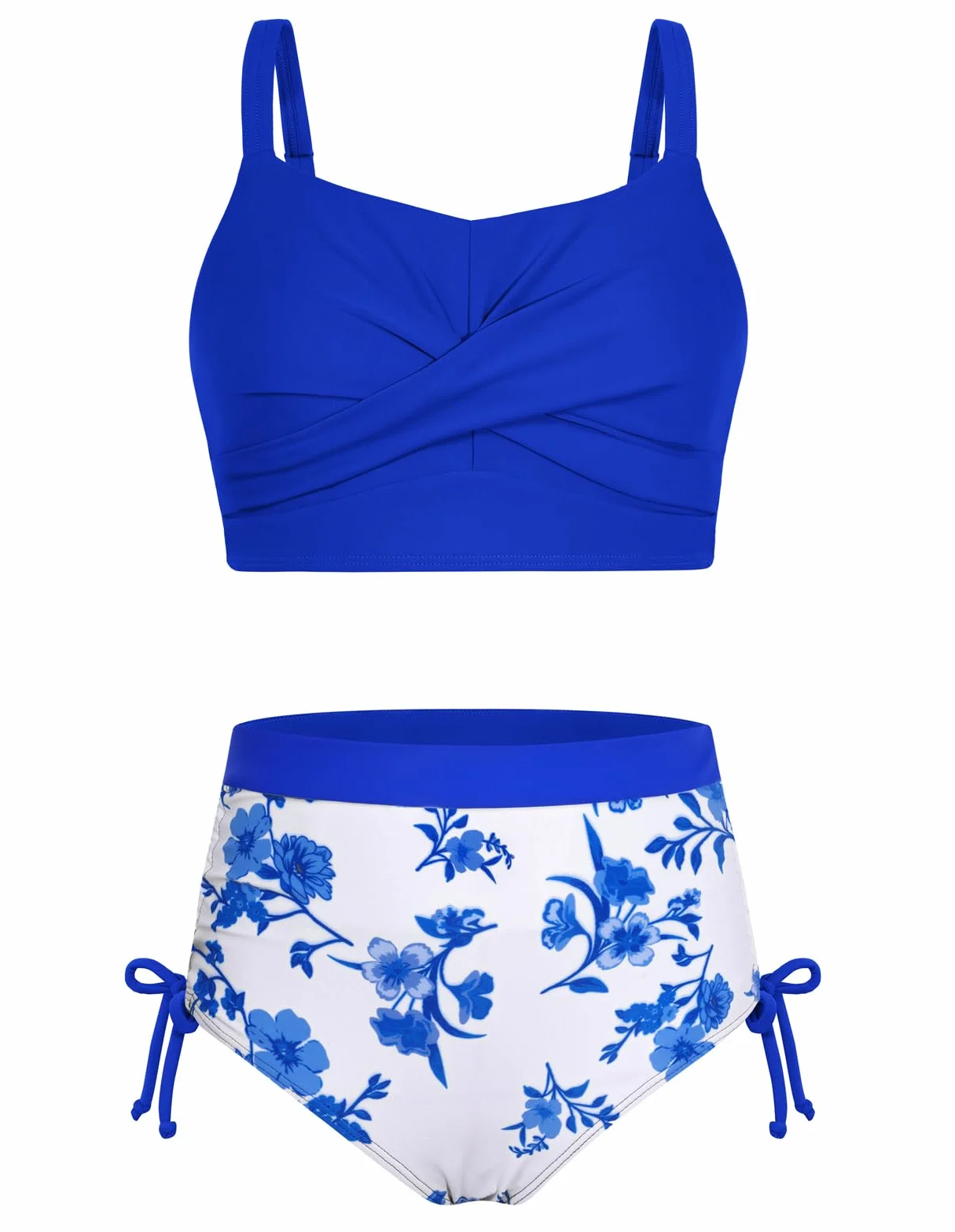 GRACE KARIN Dziewczęcy 2-częściowy zestaw bikini dla dzieci tankini top dół kwiatowy lato plaża stroje kąpielowe 8-16 lat
