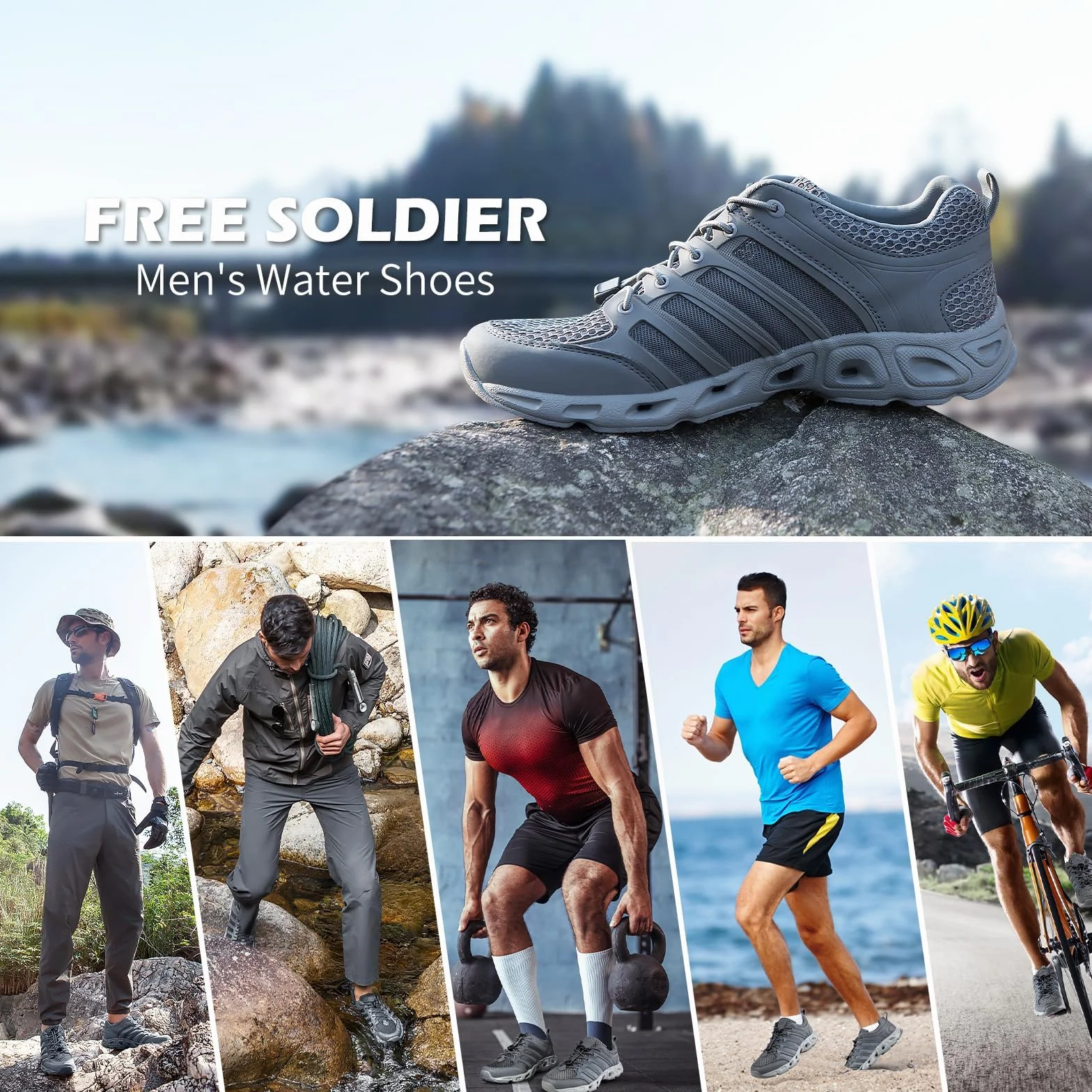 FREE SOLDIER Mężczyźni Aqua SchuheButy trekkingowe