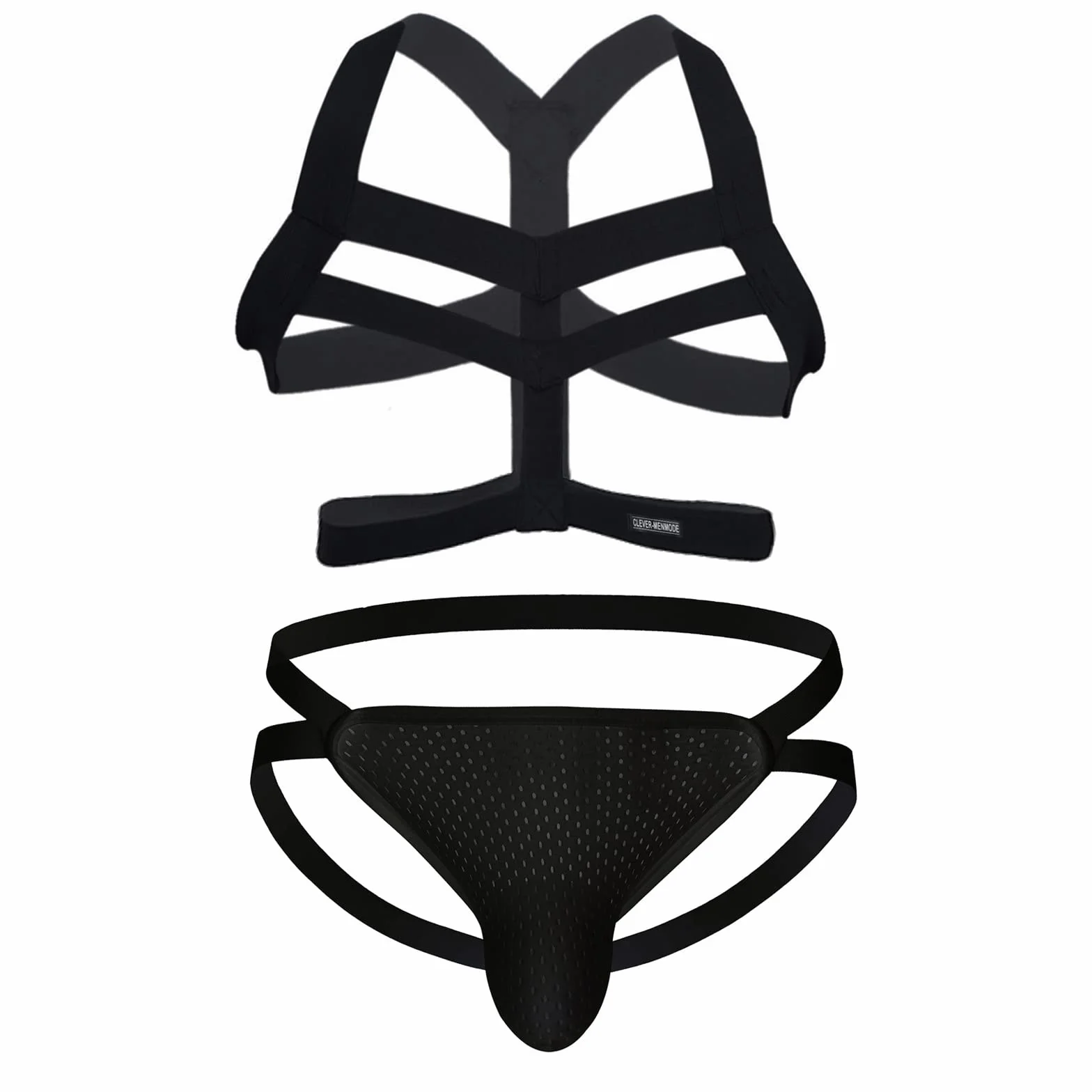 Męskie seksowne majtki Sissy męskie seksowne elastyczne ciało uprząż na klatkę piersiową pas jockstrap zestaw bielizny na ramię pas piersiowy ze stringami G