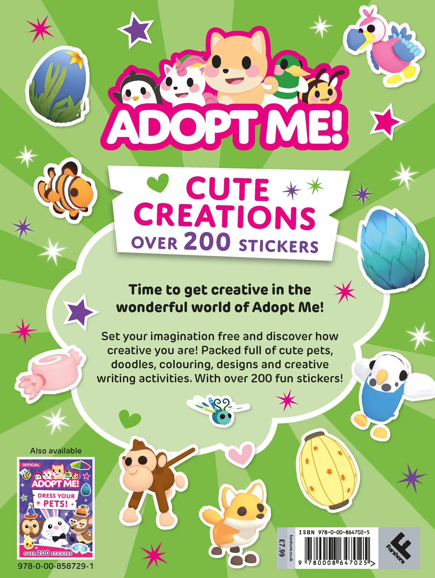 Adopt Me! Cute Creations Sticker Book: The perfect Activity Book for fans of Number 1 favourite online game, Adopt Me! Ideal for ages 7-11